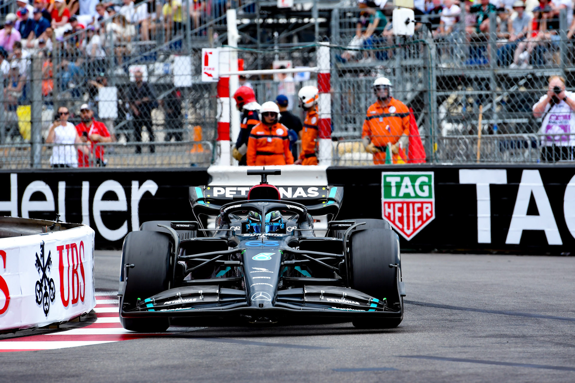 George Russell (GBR) Mercedes AMG F1 Team; Formel 1 GP Monaco. Sonntag 28.05.2023