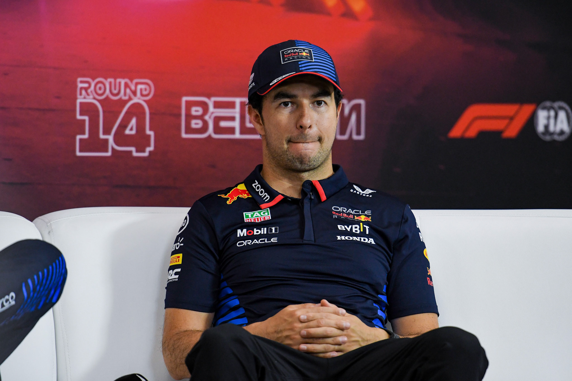 Sergio Perez #11, Oracle Red Bull Racing in der Pressekonferenz;Formel 1 GP Spa / Belgien. Samstag, 27.07.2024