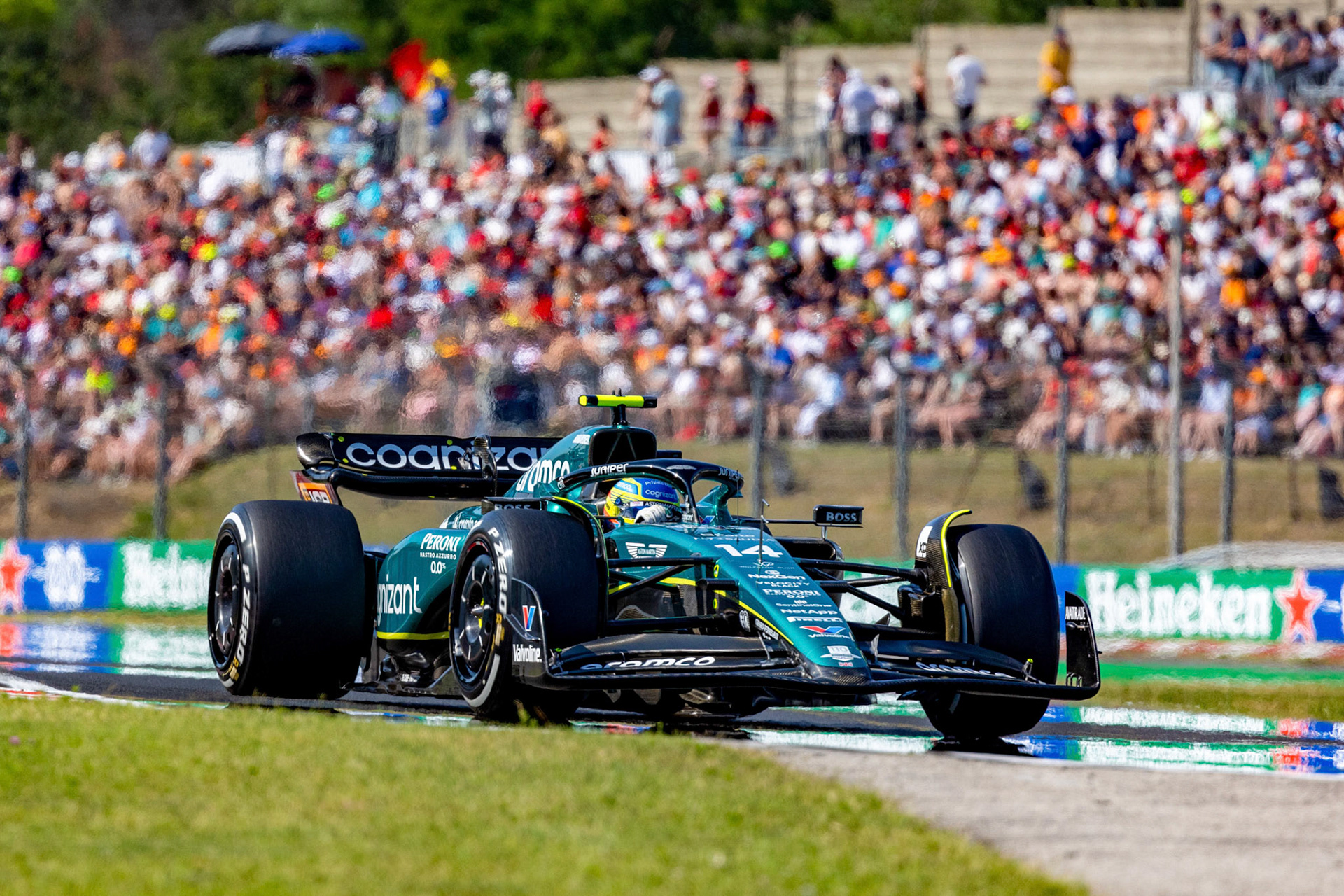 Fernando Alonso (ESP) Aston Martin Formula One Team; Formel 1 GP Budapest / Ungarn. Samstag, 22.07.2023