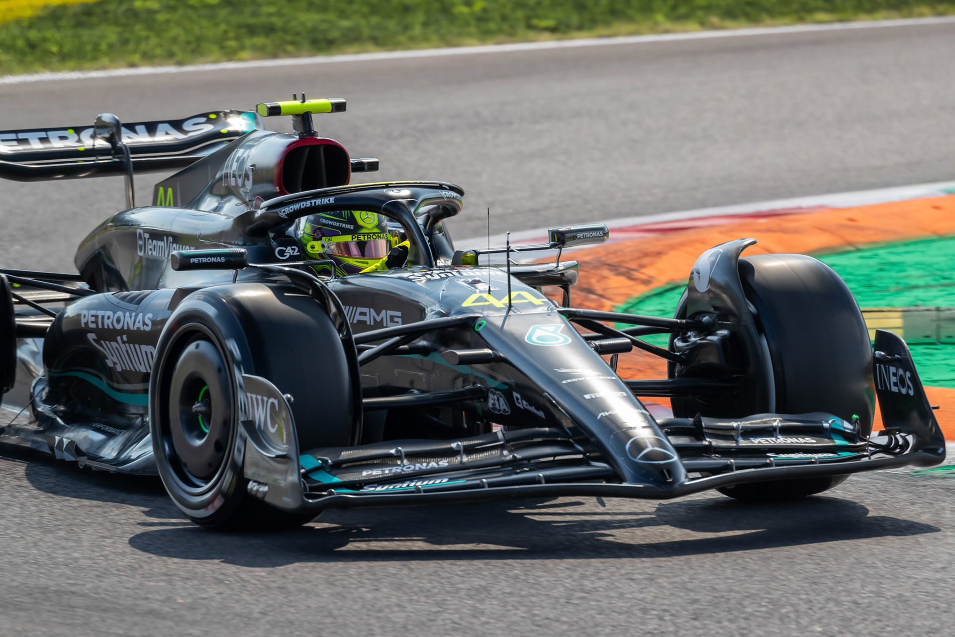 Lewis Hamilton (GBR) Mercedes AMG F1 Team; Formel 1 GP Italien / Monza. Samstag, 02.09.2023