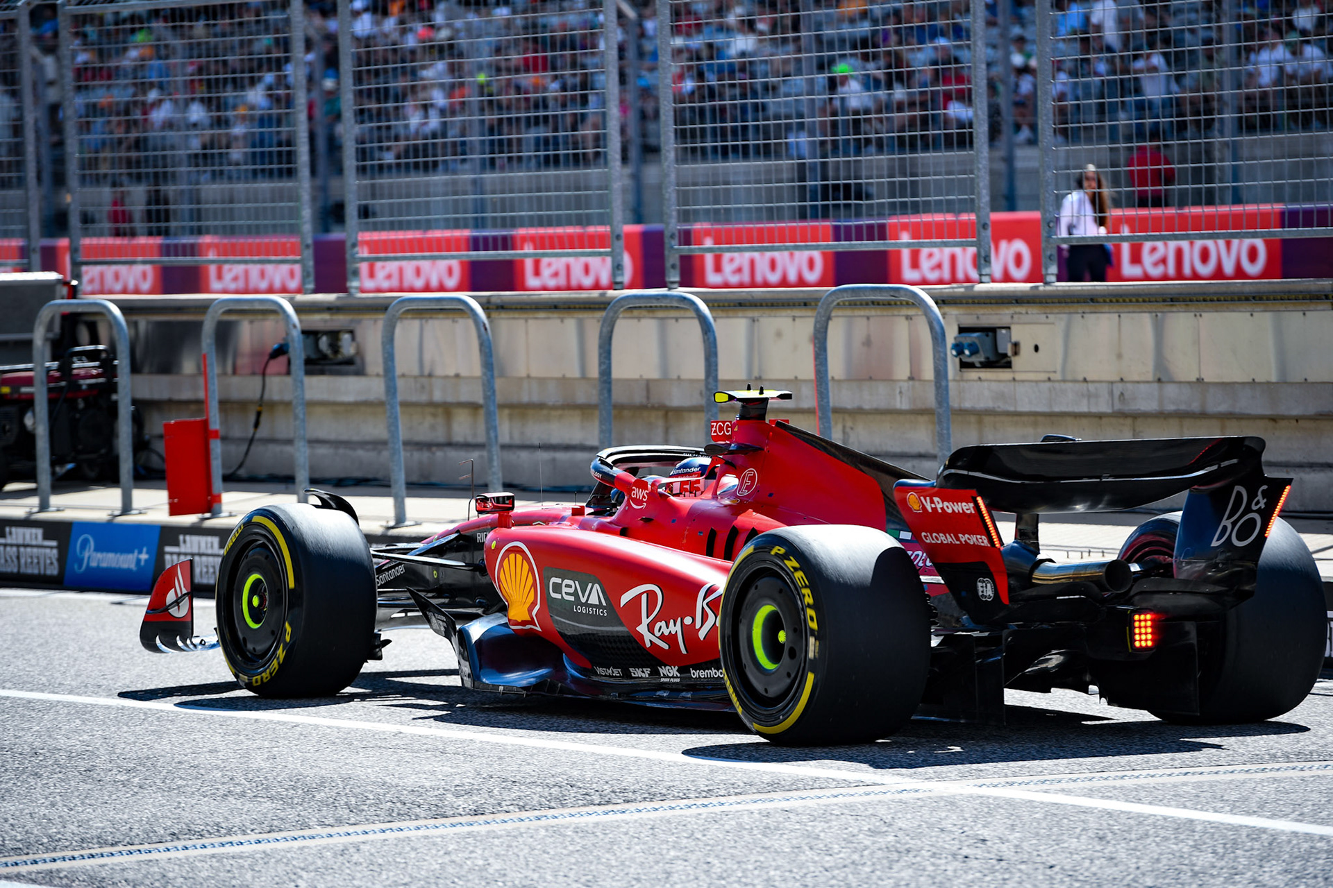 Carlos Sainz (ESP) Scuderia Ferrari; Formel 1 GP USA Austin Texas. Sonntag 22.10.2023