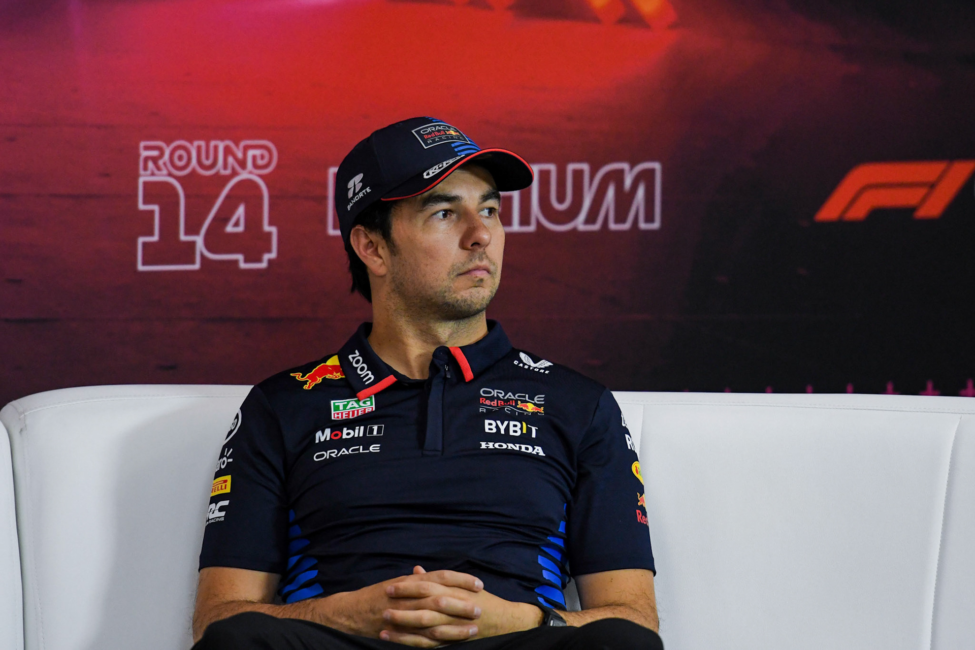 Sergio Perez #11, Oracle Red Bull Racing in der Pressekonferenz;Formel 1 GP Spa / Belgien. Samstag, 27.07.2024