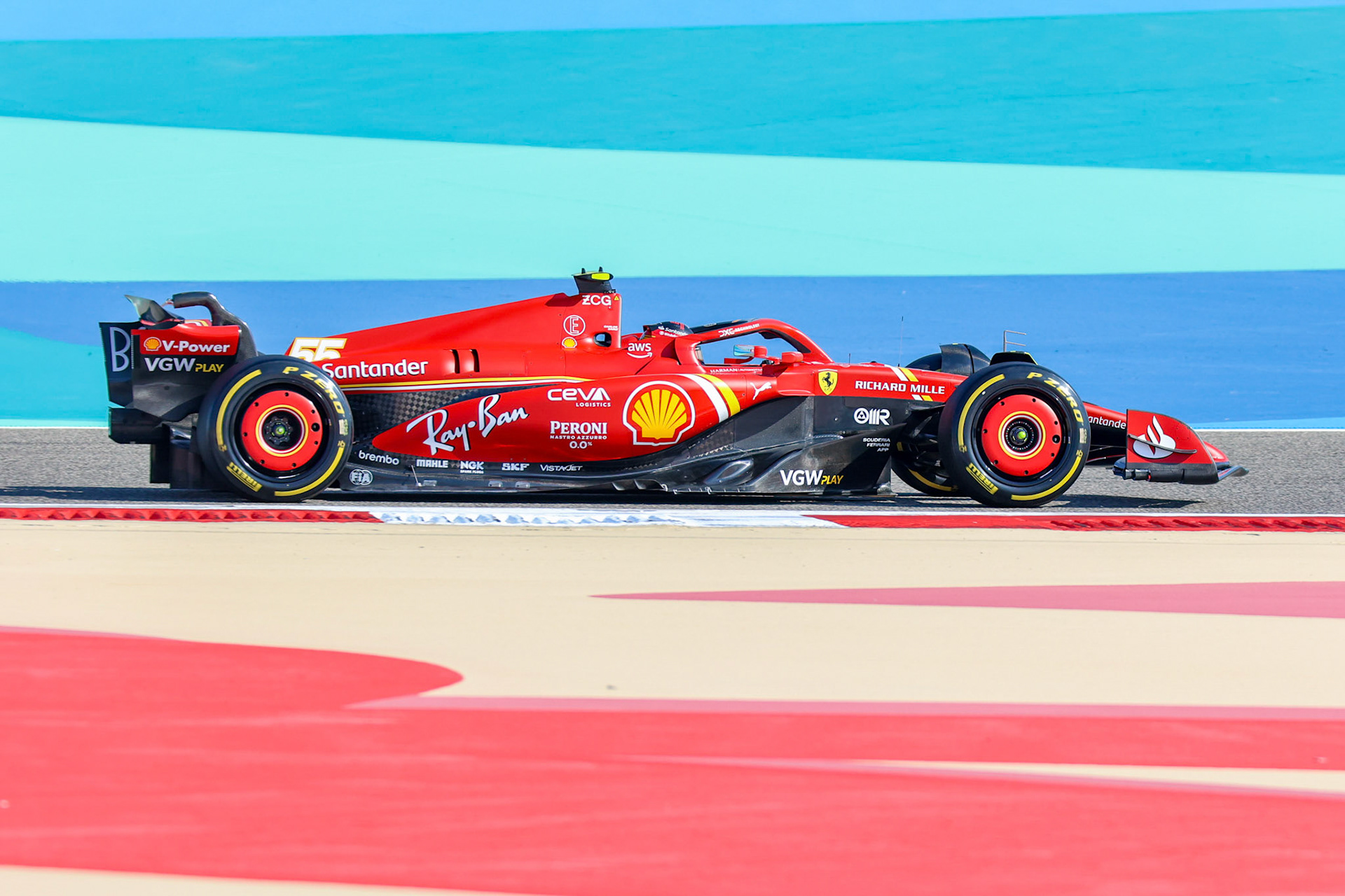 Carlos Sainz #55, Scuderia Ferrari; Formel 1 GP Bahrain. Donnerstag 29.02.2024