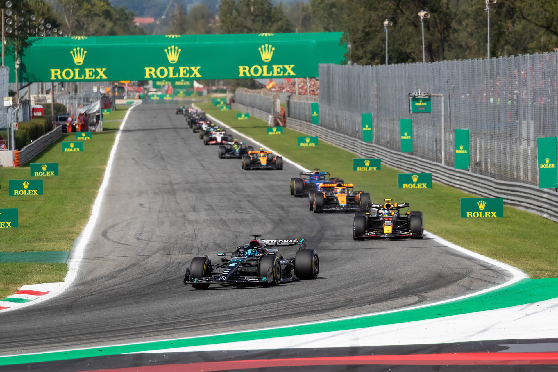 George Russell (GBR) Mercedes AMG F1 Team; Formel 1 GP Italien / Monza. Sonntag, 03.09.2023