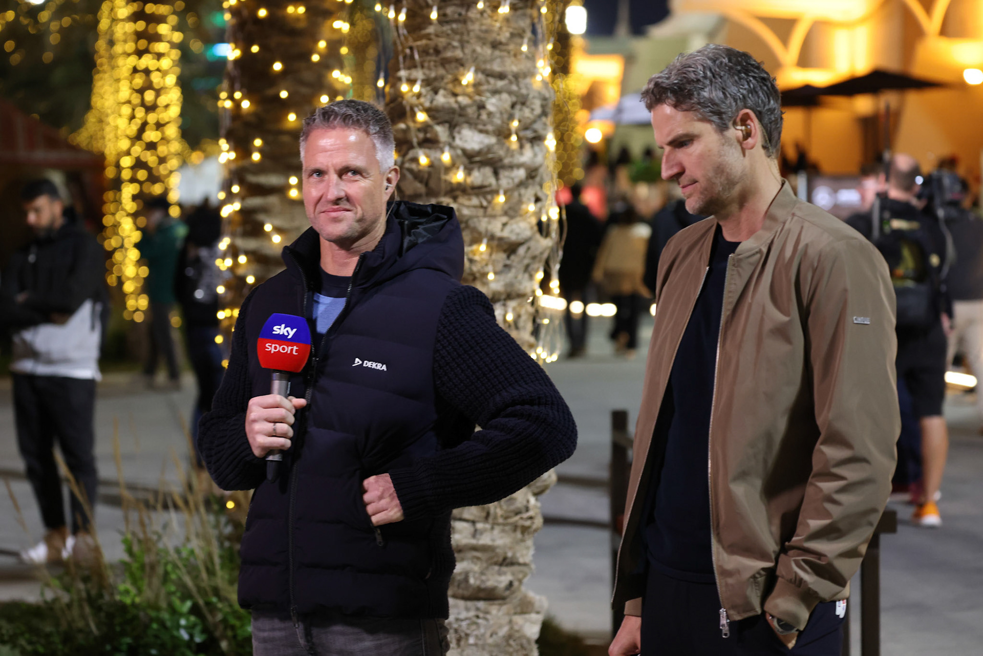 Ralf Schumacher, Sky F1 Deutschland, Peter Hardenacke, Sky F1 Deutschland; Formel 1 GP Bahrain. Freitag 01.03.2024