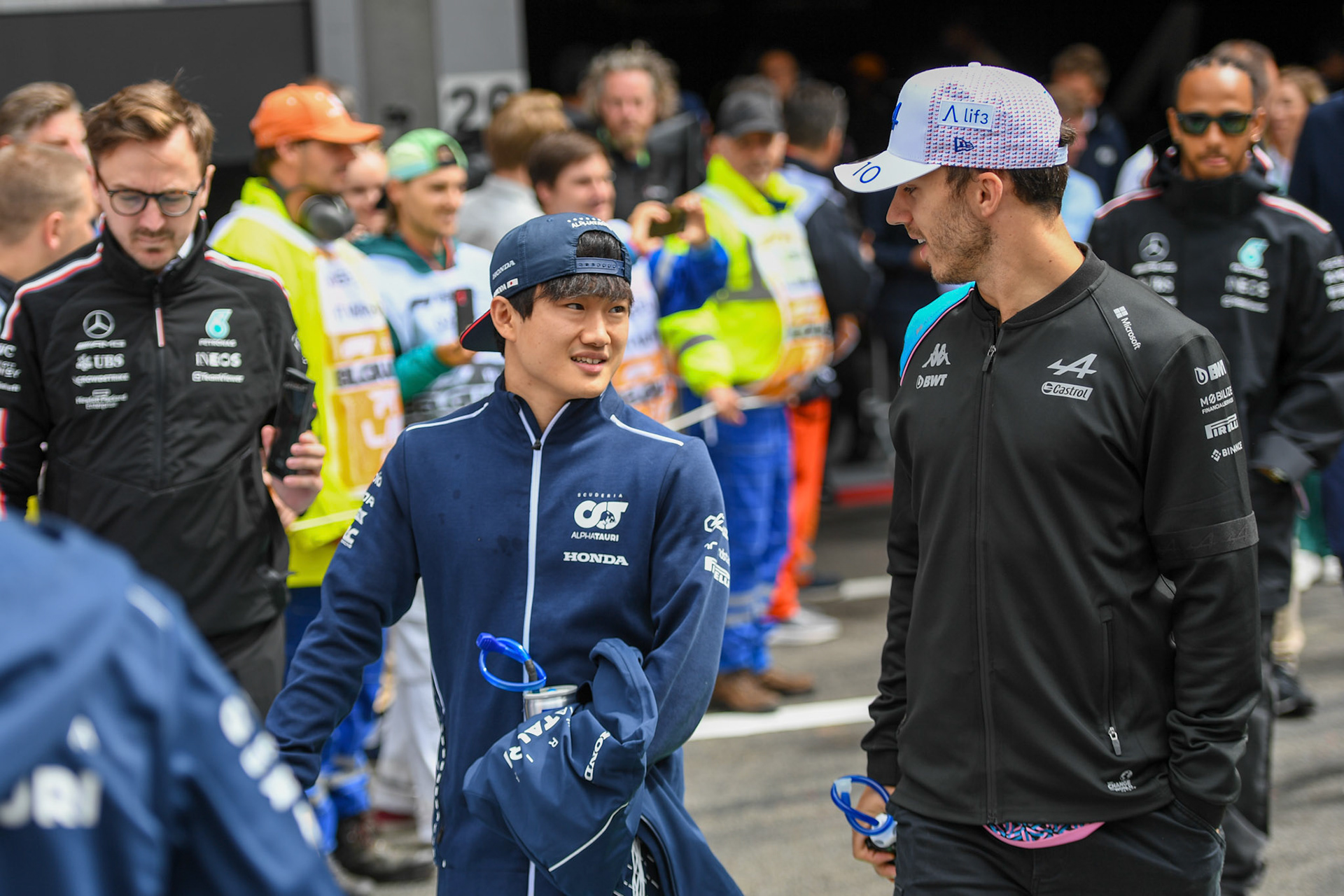 Yuki Tsunoda und Pierre Gasly;Formel 1 GP Spa Francorchamps/ Belgien. Sonntag, 30.07.2023
