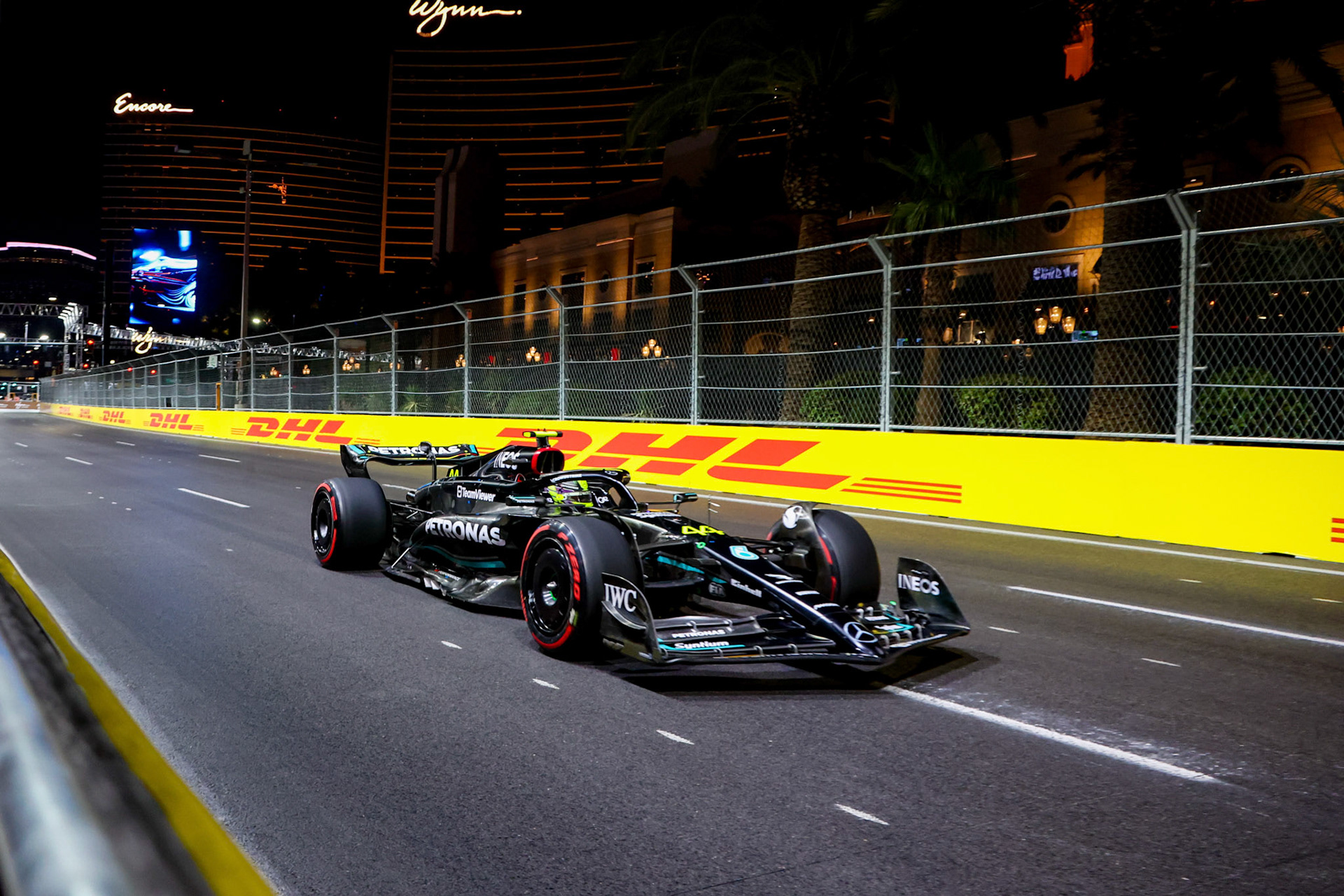 Lewis Hamilton (GBR) Mercedes AMG F1 Team; Formel 1 GP USA Las Vegas. Samstag 18.11.2023