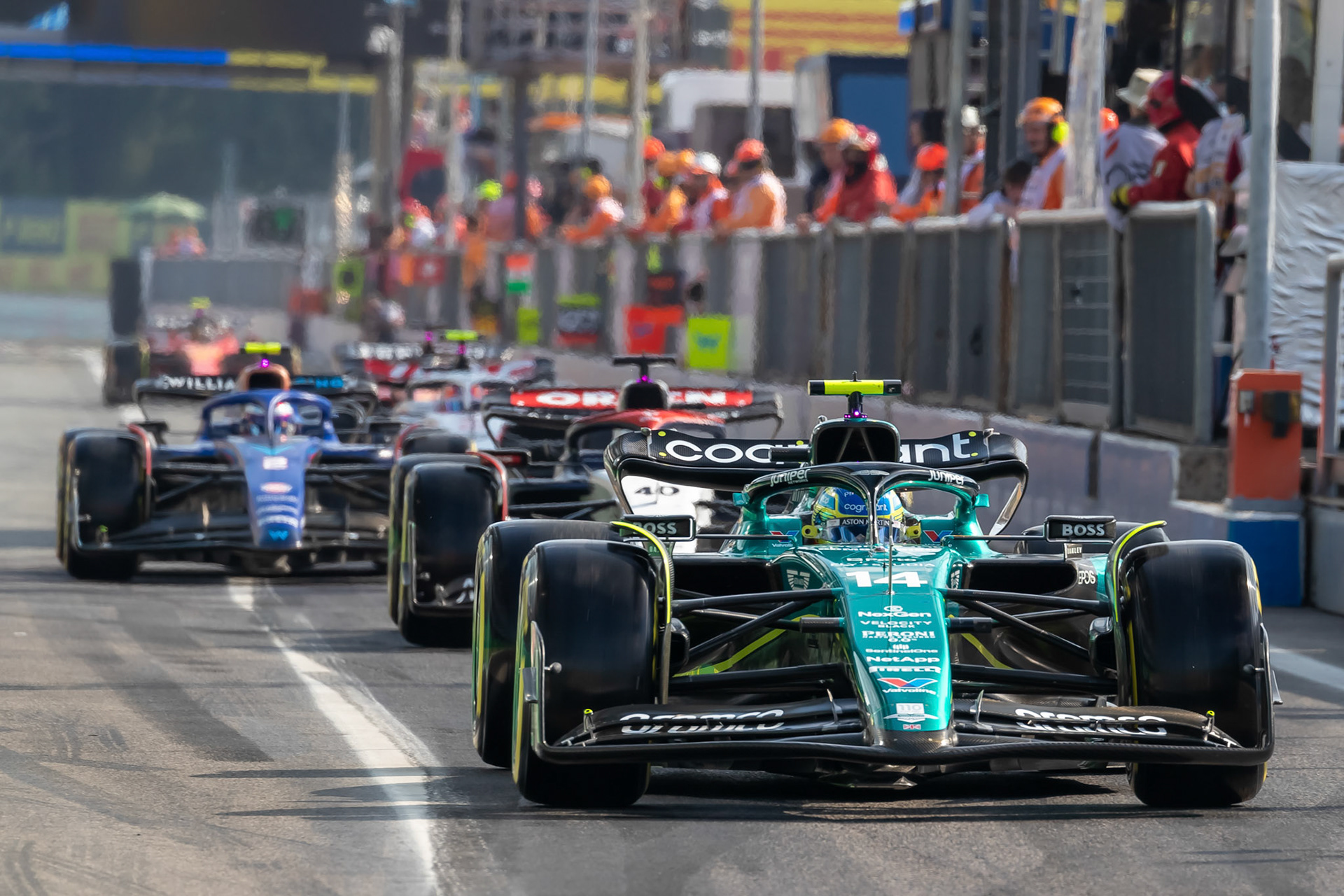 Fernando Alonso (ESP) Aston Martin Formula One Team; Formel 1 GP Italien / Monza. Samstag, 02.09.2023