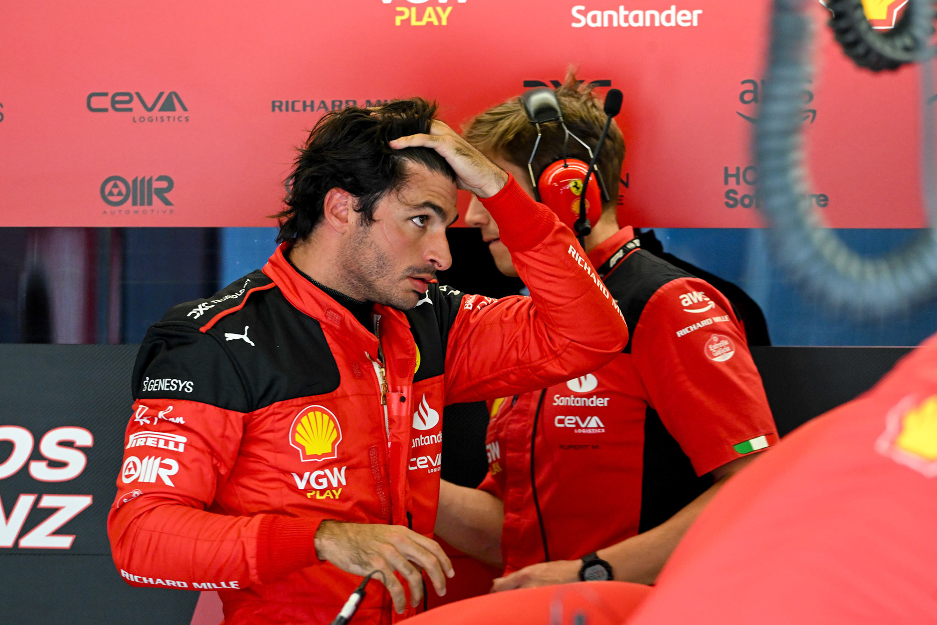 Carlos Sainz (ESP) Scuderia Ferrari; Formel 1 GP USA Austin Texas. Samstag 21.10.2023