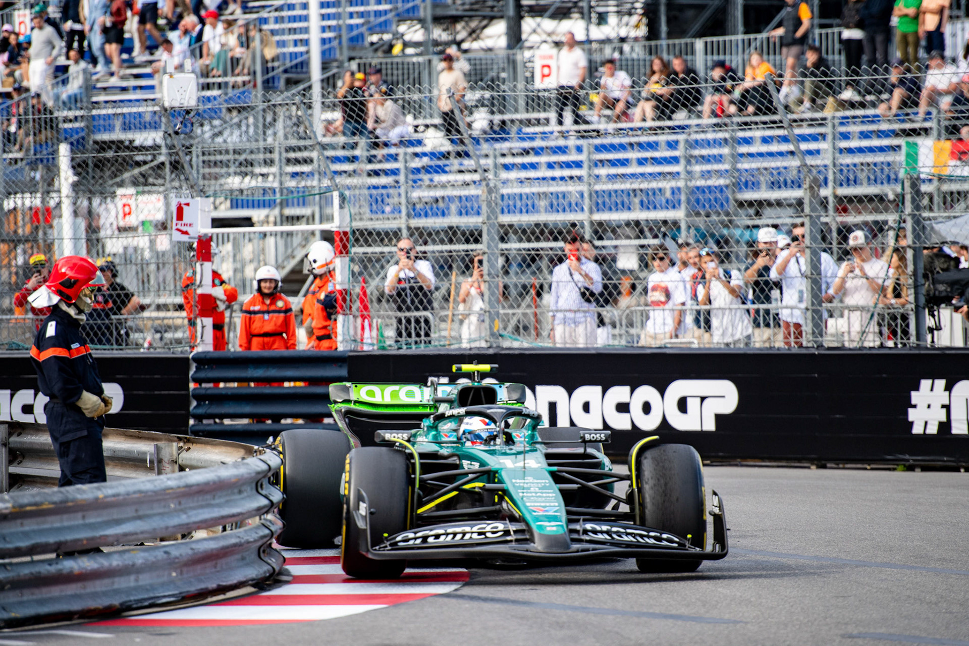 Fernando Alonso #14, Aston Martin Aramco F1 Team; Formel1 GP Monaco Freitag, 24.05.2024