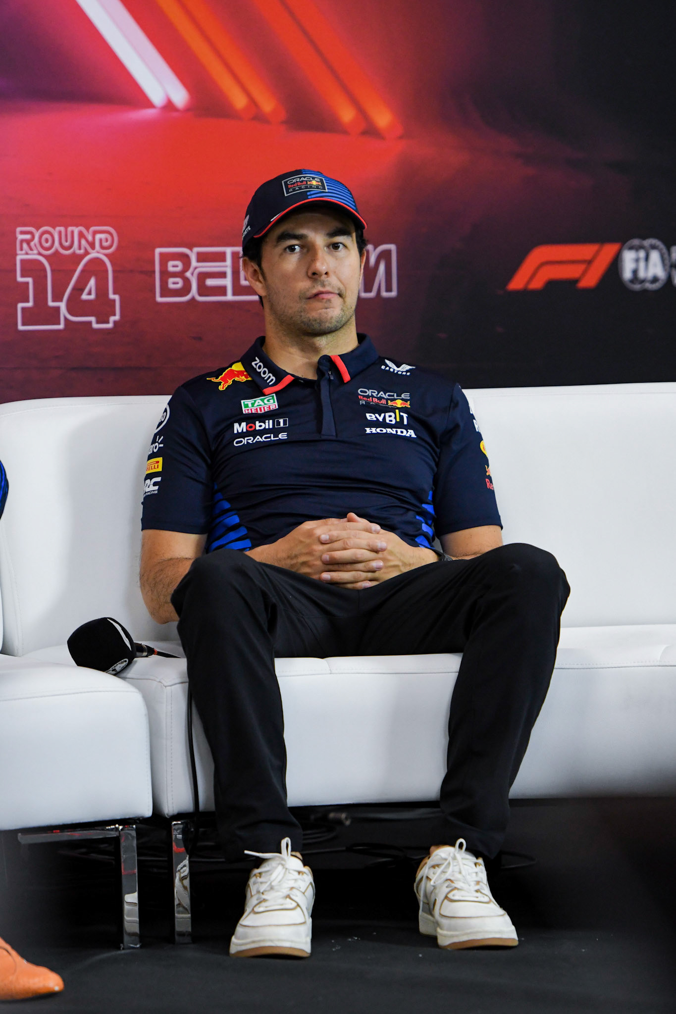 Sergio Perez #11, Oracle Red Bull Racing in der Pressekonferenz;Formel 1 GP Spa / Belgien. Samstag, 27.07.2024