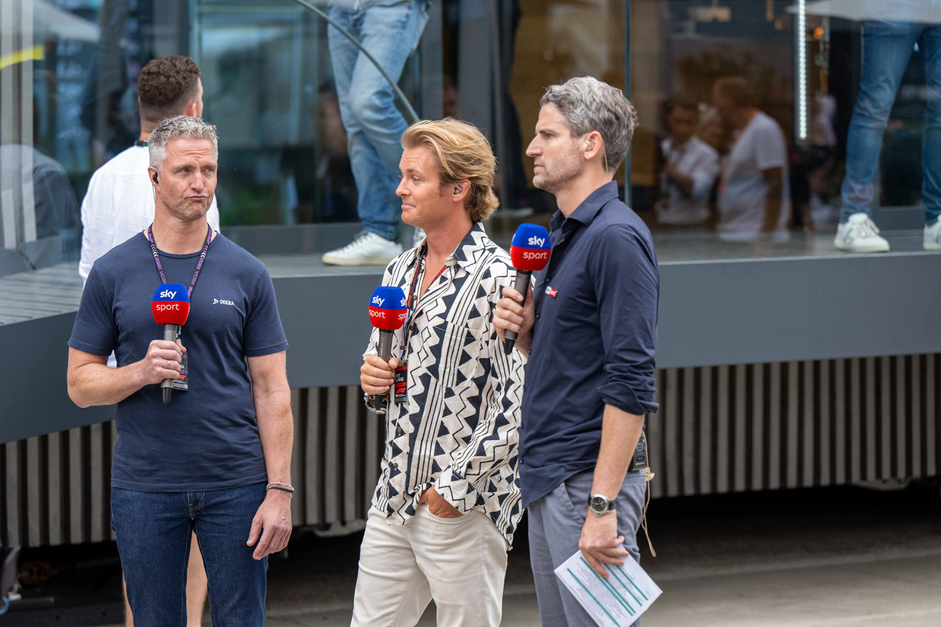 Ralf Schumacher, Nico Rosberg und Peter Hardenacke;Formel 1 Budapest / Ungarn, 20.07.2024