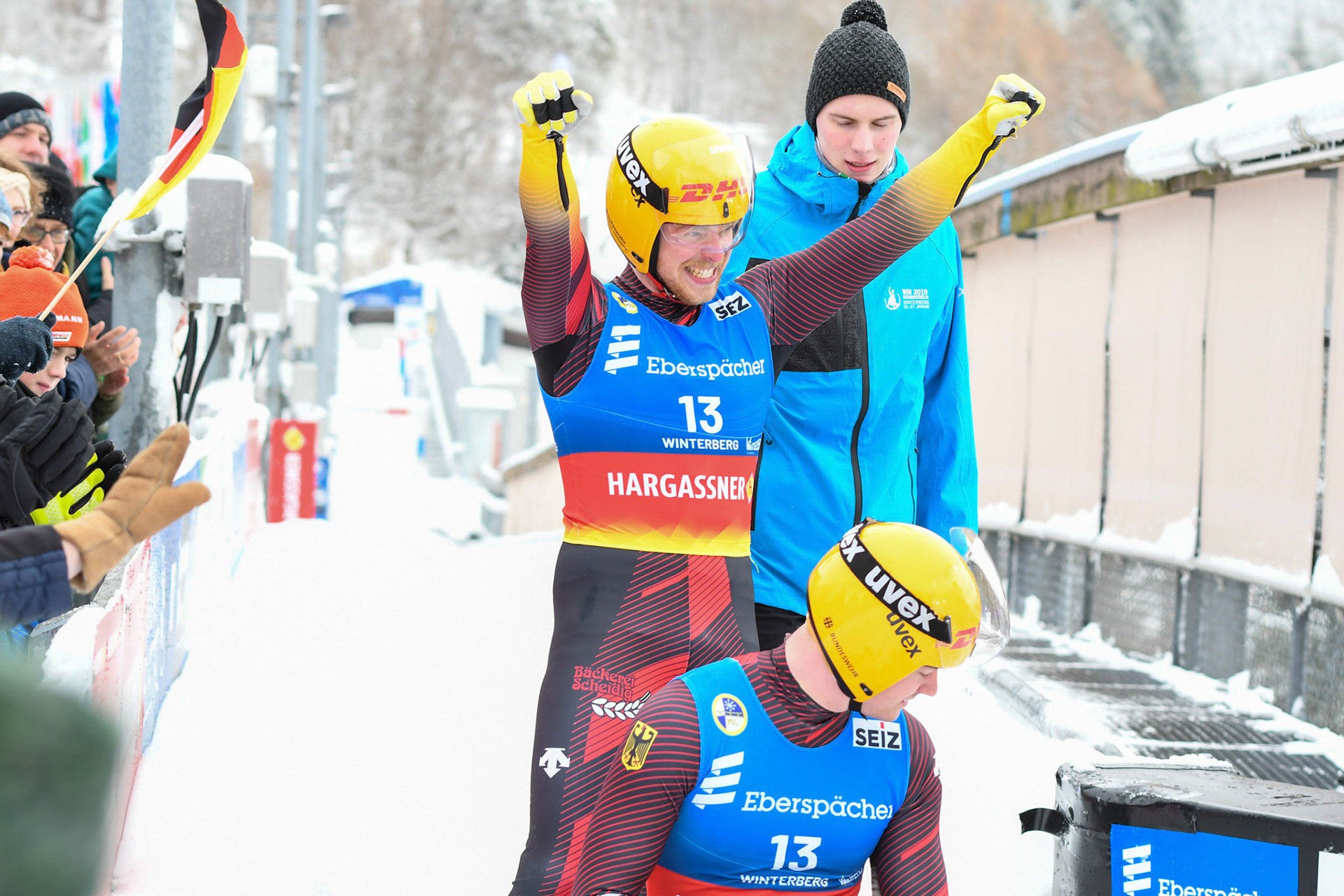 Hannes Orlamuender, Paul Constantin Gubitz, GER; Eberspächer Luge World Cup; Veltins Eisarena Winterberg 25.02.2023