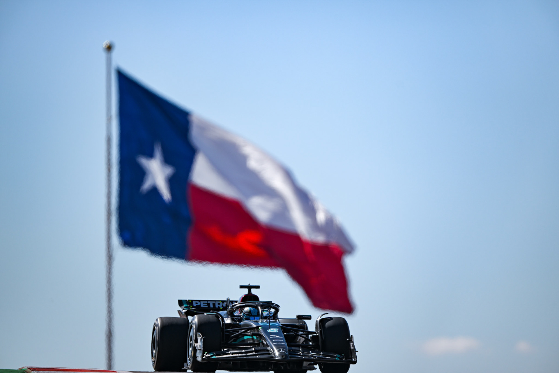 George Russell (GBR) Mercedes AMG F1 Team; Formel 1 GP USA Austin Texas. Sonntag 22.10.2023
