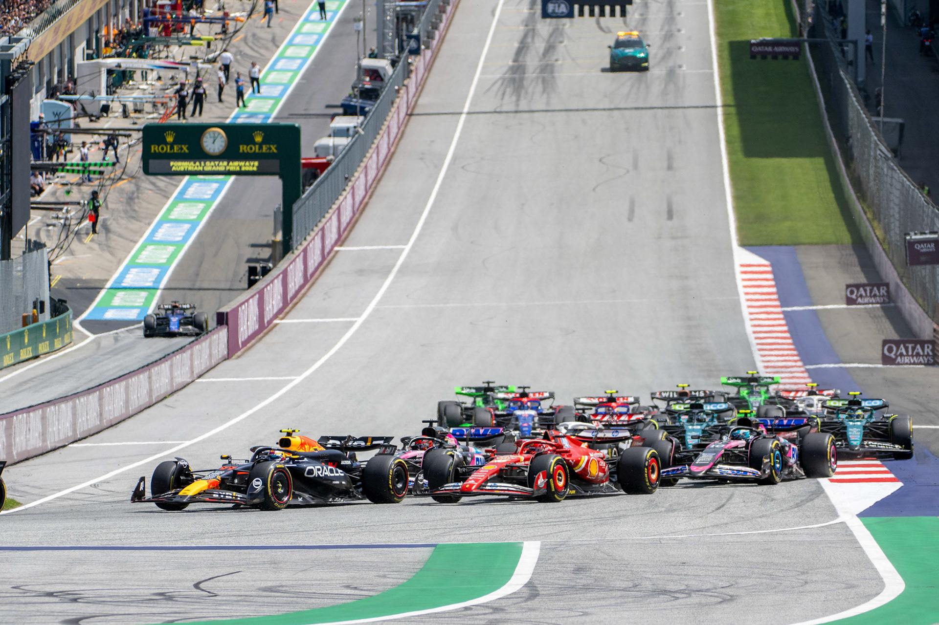 Rennstart zum Sprintrennen;Formel 1 GP Austria / Österreich. Samstag, 29.06.2024