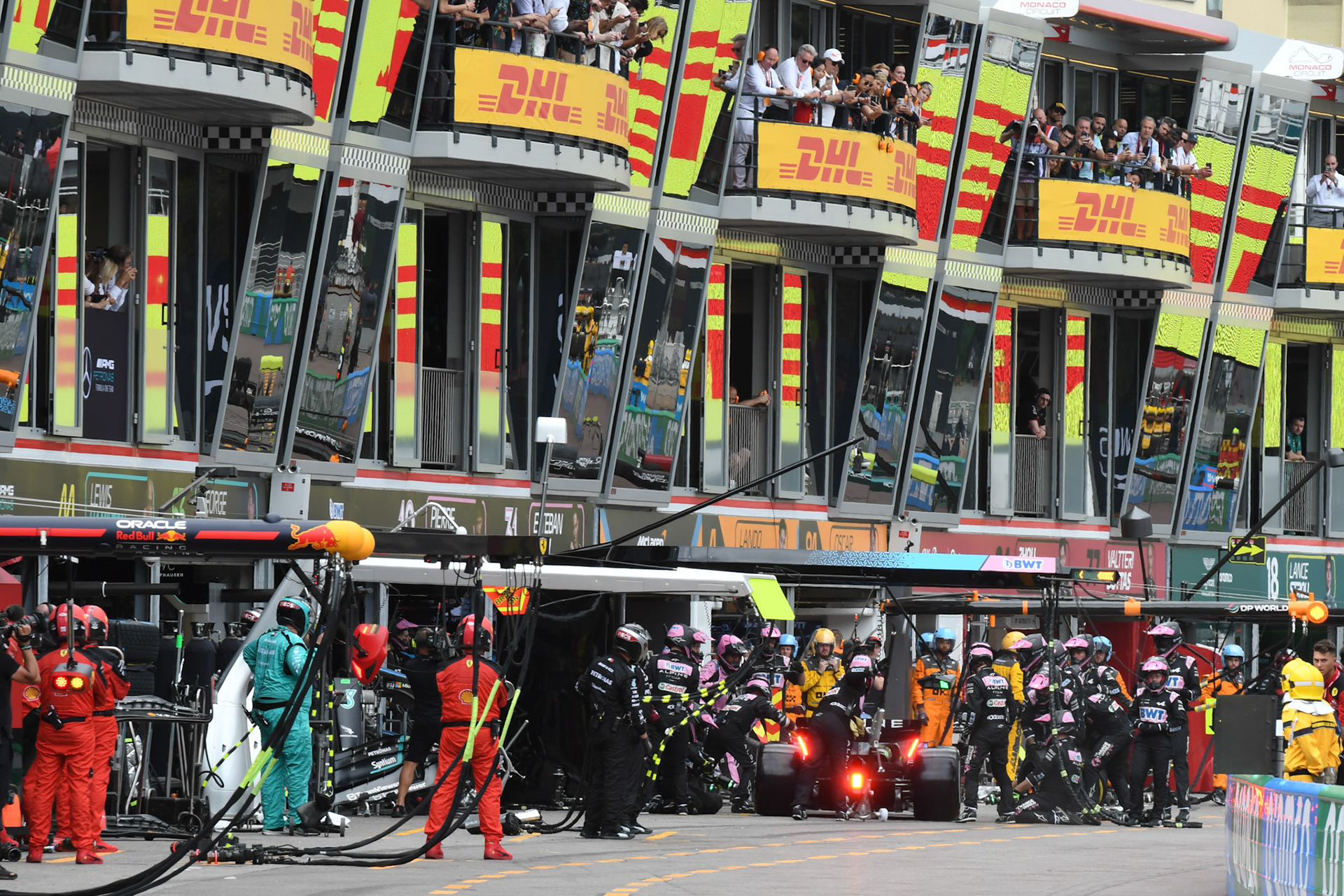 Boxenstop Alpine F1 Team; Formel 1 GP Monaco. Sonntag 28.05.2023