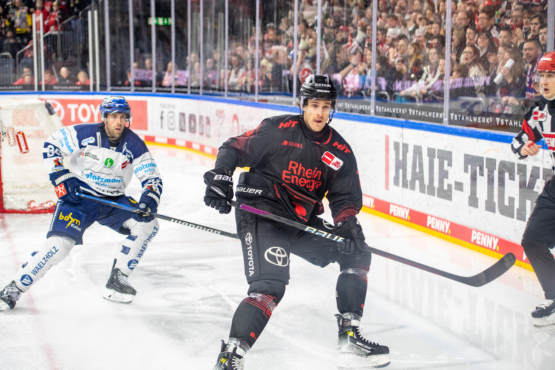 Louis Marc Aubry, Kevin Reich; DEL Kölner Haie - Iserlohn Roosters, 13.02.2024