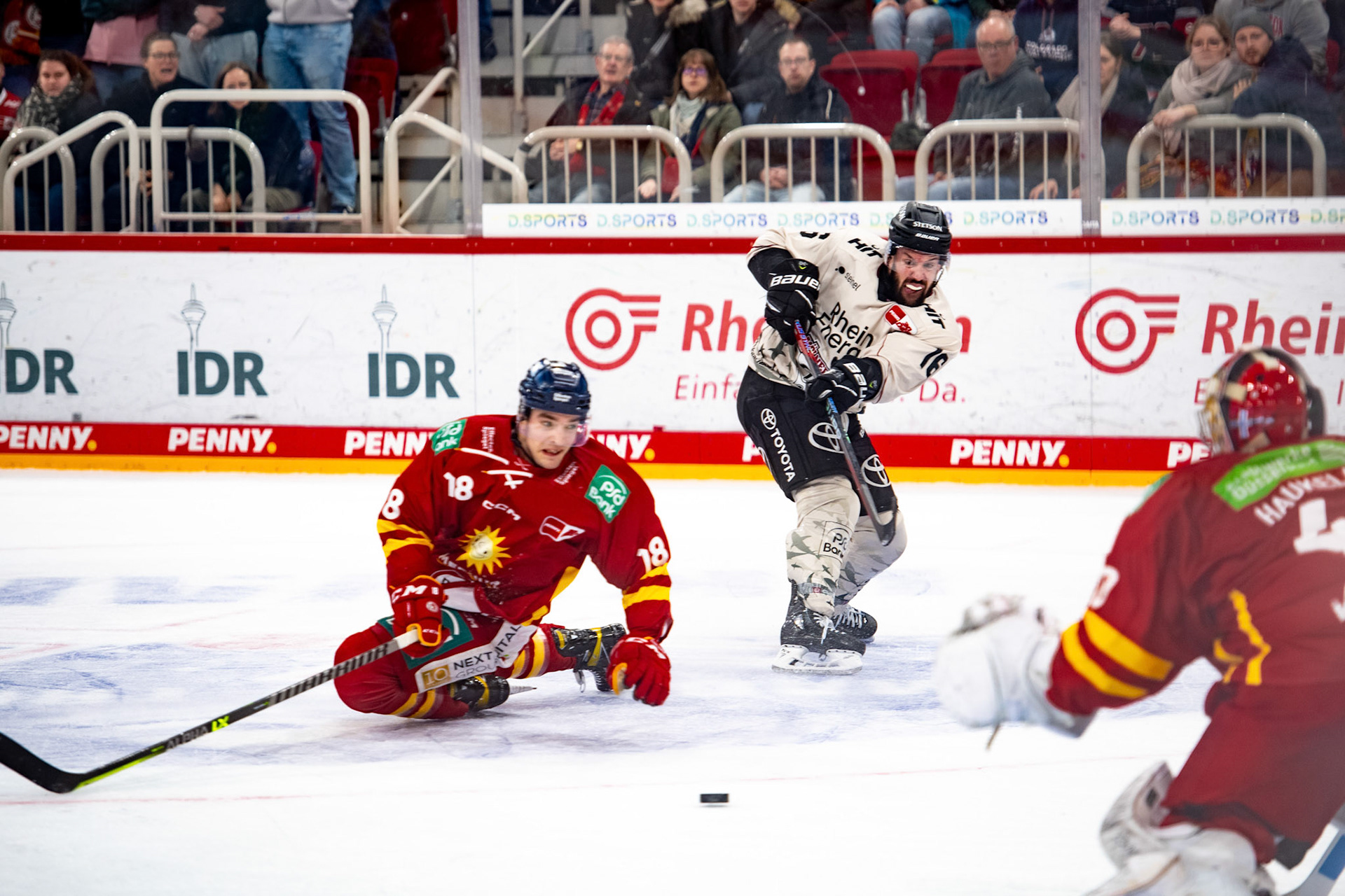 Jason Bast, Kenny Agostino; DEL Düsseldorfer EG - Kölner Haie, 25.02.2024