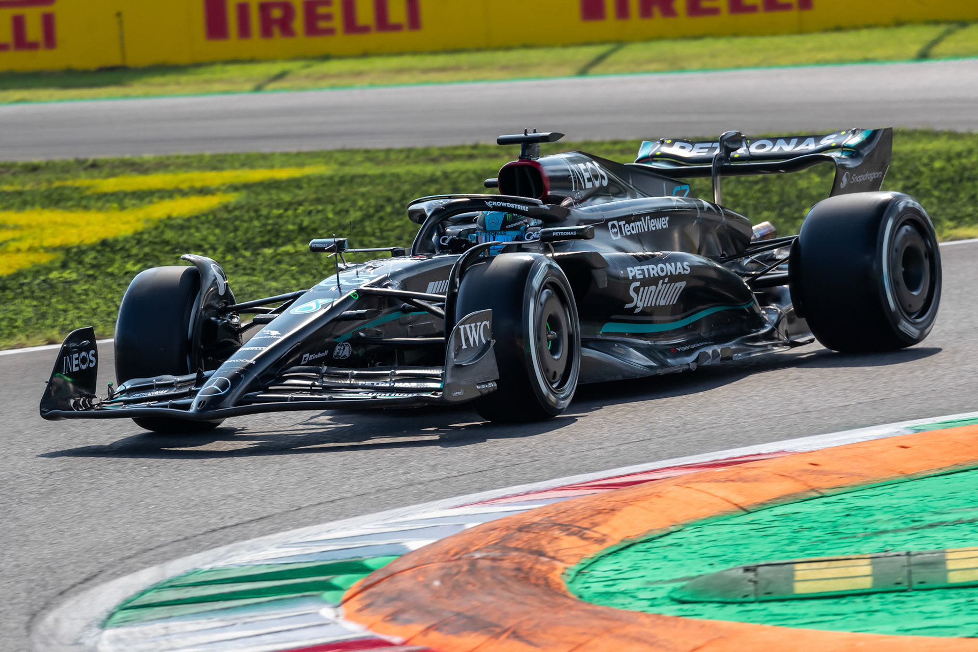 George Russell (GBR) Mercedes AMG F1 Team; Formel 1 GP Italien / Monza. Samstag, 02.09.2023