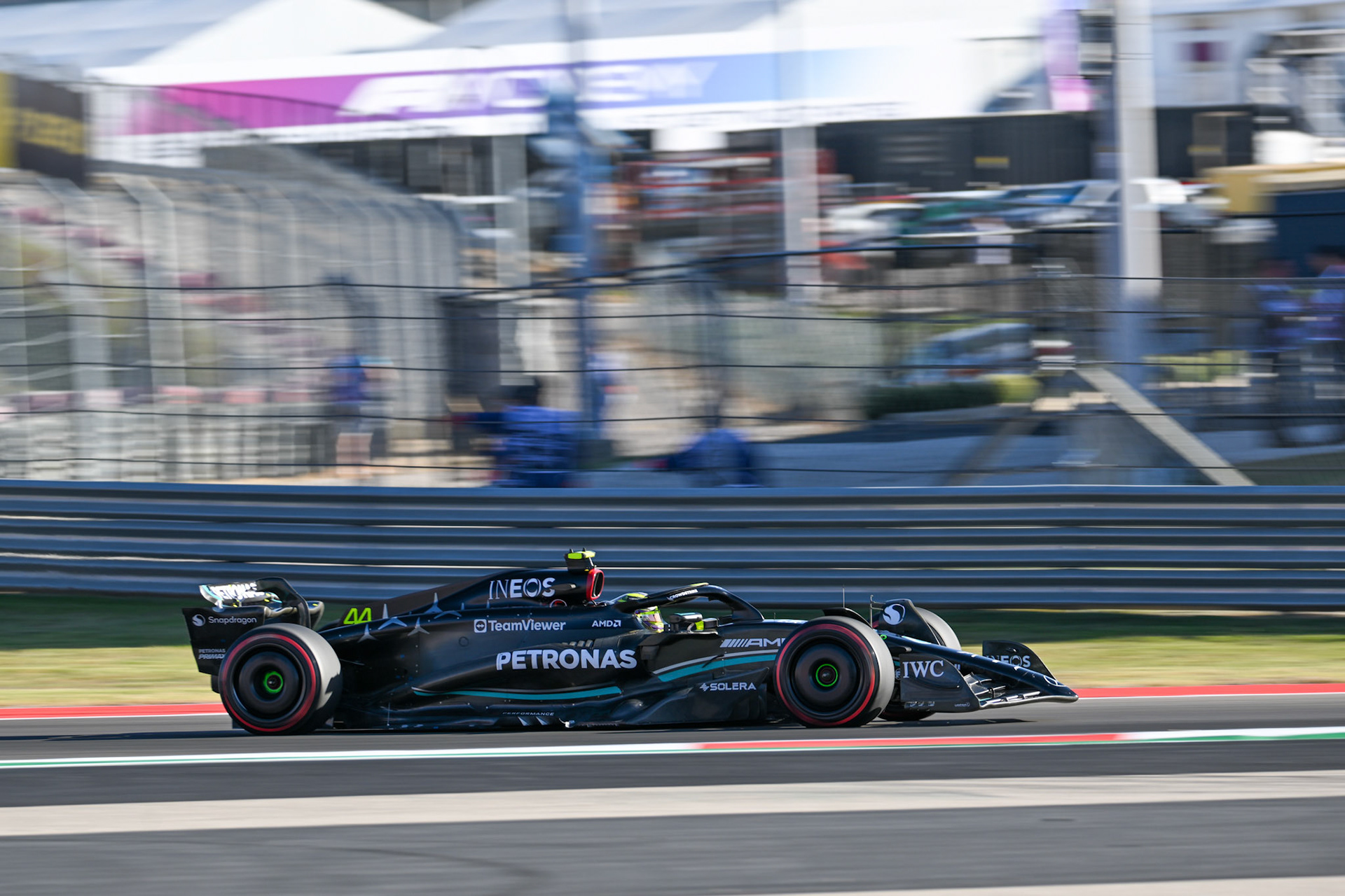 Lewis Hamilton (GBR) Mercedes AMG F1 Team; Formel 1 GP USA Austin Texas. Samstag 21.10.2023