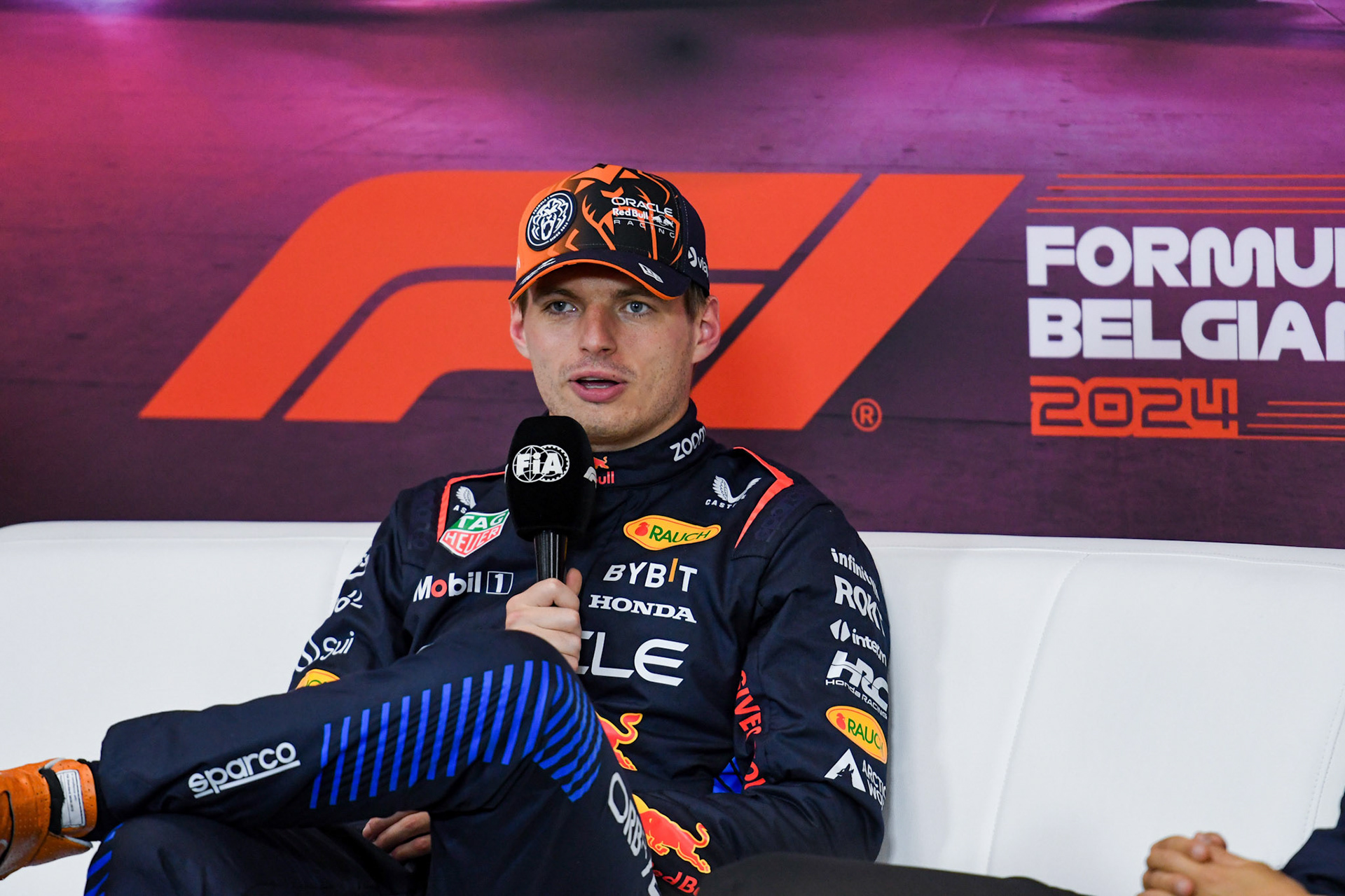 Max Verstappen #1, Oracle Red Bull Racing in der Pressekonferenz;Formel 1 GP Spa / Belgien. Samstag, 27.07.2024