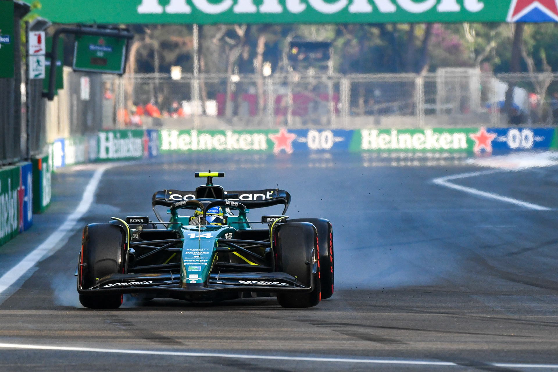 Fernando Alonso (ESP) Aston Martin Formula One Team; Formel 1 GP Baku Azerbaijan. Freitag 28.04.2023