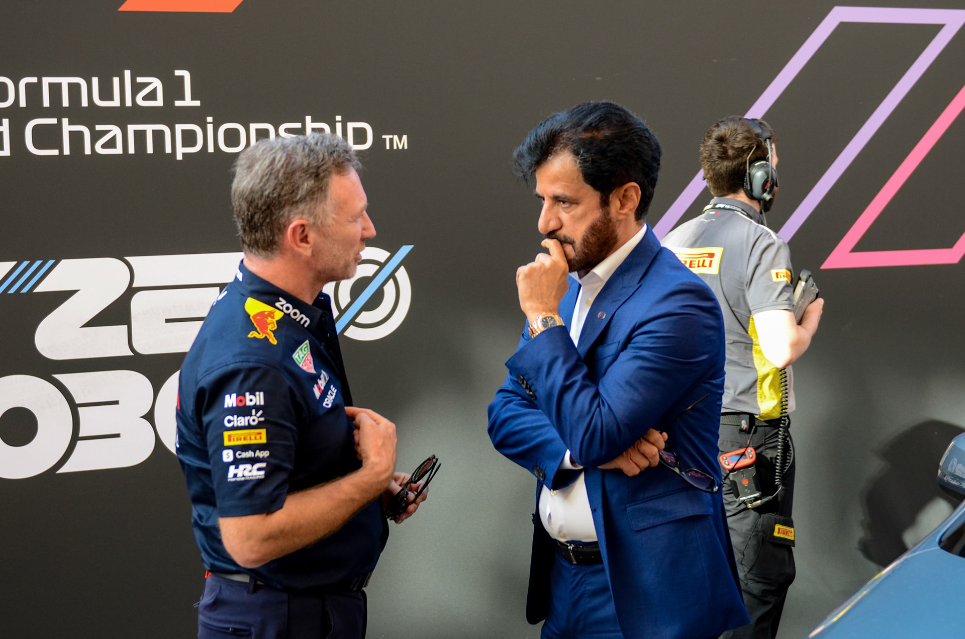 Christian Horner, Red Bull Racing und Mohammed ben Sulayem; Formel 1 GP Monaco. Freitag 26.05.2023