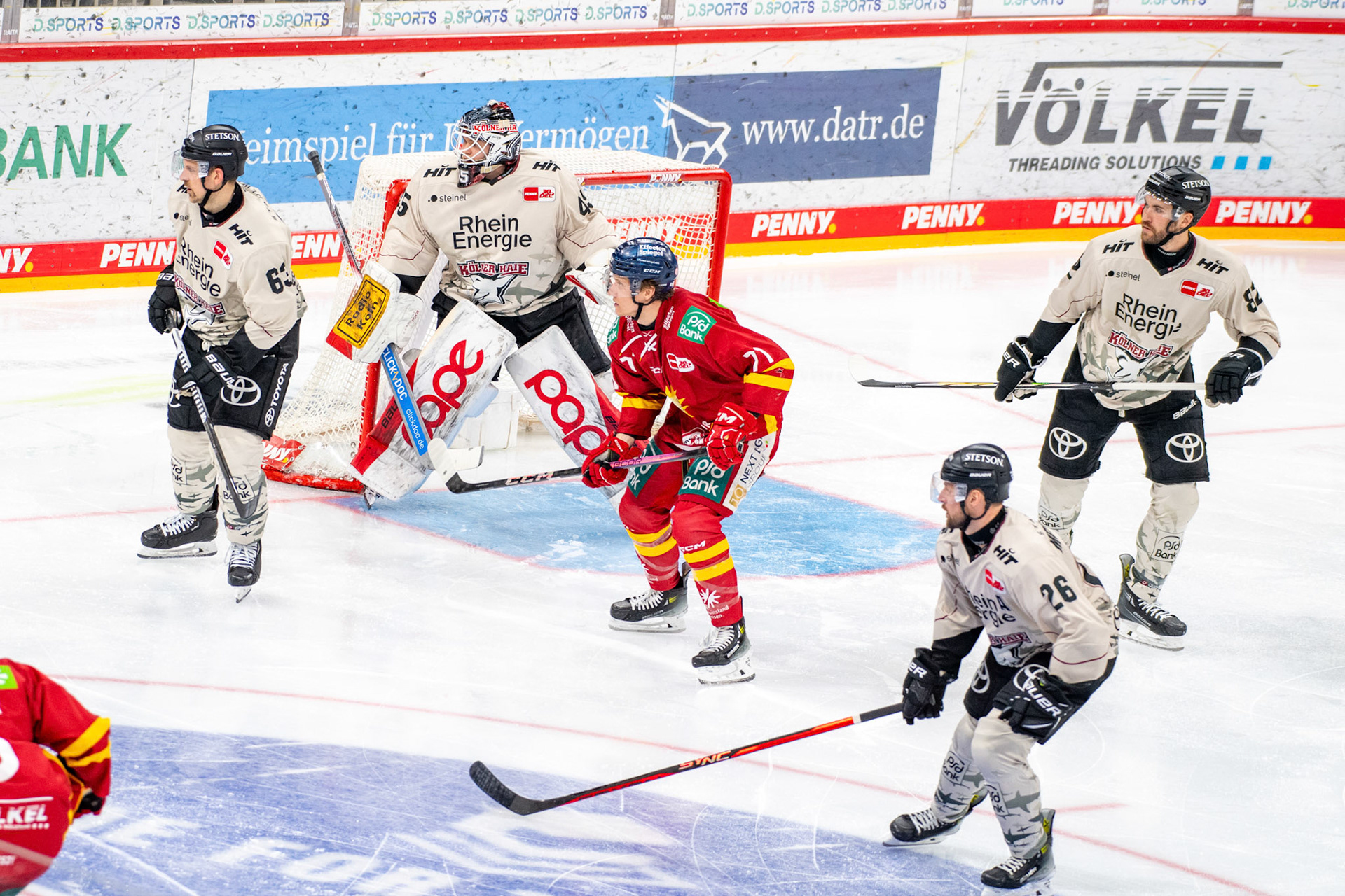 Patrick Sieloff, Tobias Ancicka, David Mcintyre, Brendan O´Donnell; DEL Düsseldorfer EG - Kölner Haie, 25.02.2024