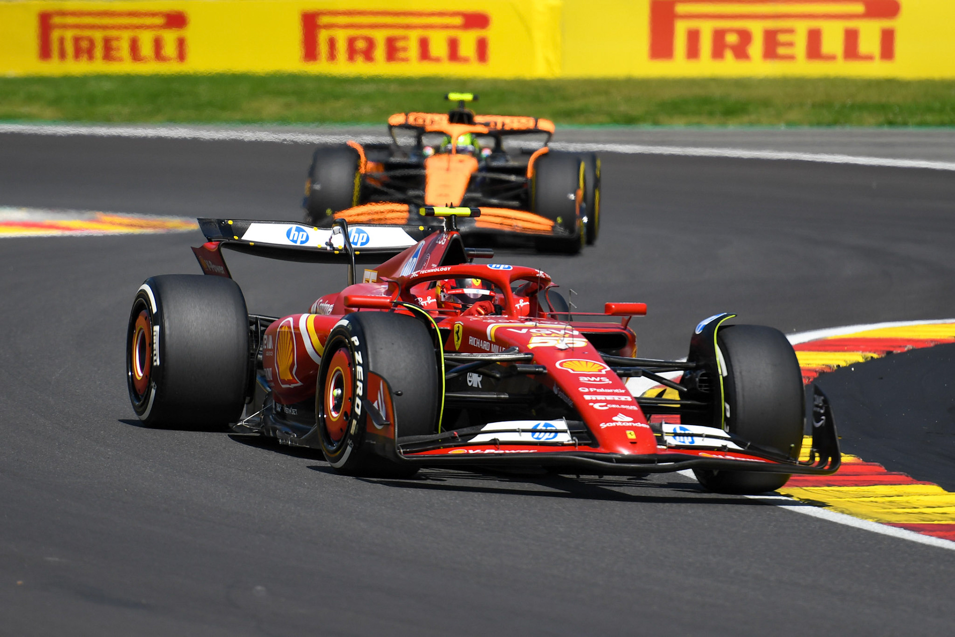 Carlos Sainz #55, Scuderia Ferrari und Lando Norris #4, McLaren Formula 1 Team;Formel 1 GP Spa / Belgien. Sonntag, 28.07.2024