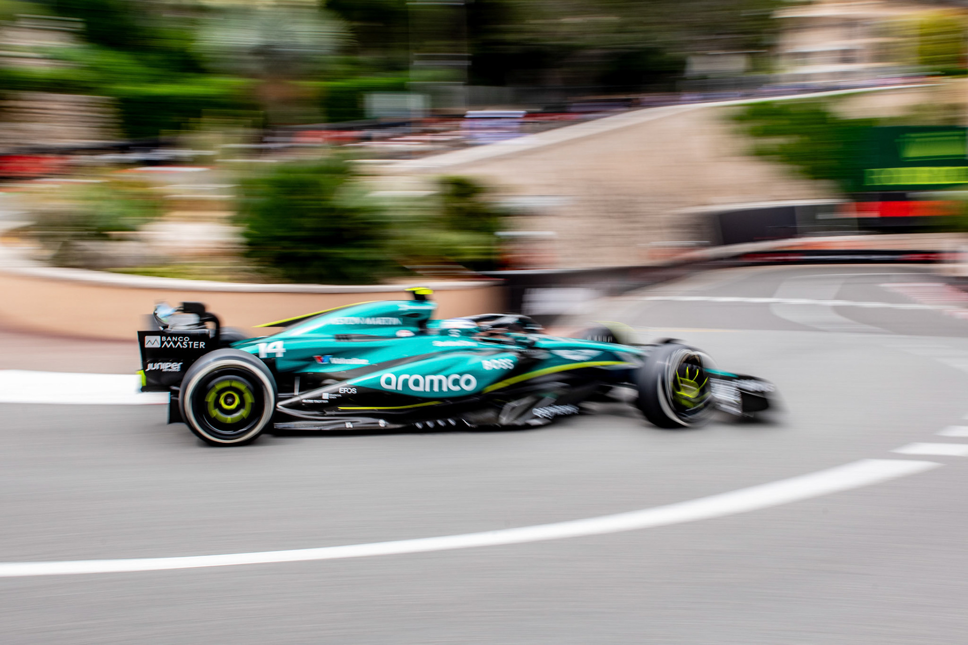 Fernando Alonso #14, Aston Martin Aramco F1 Team; Formel1 GP Monaco Freitag, 24.05.2024