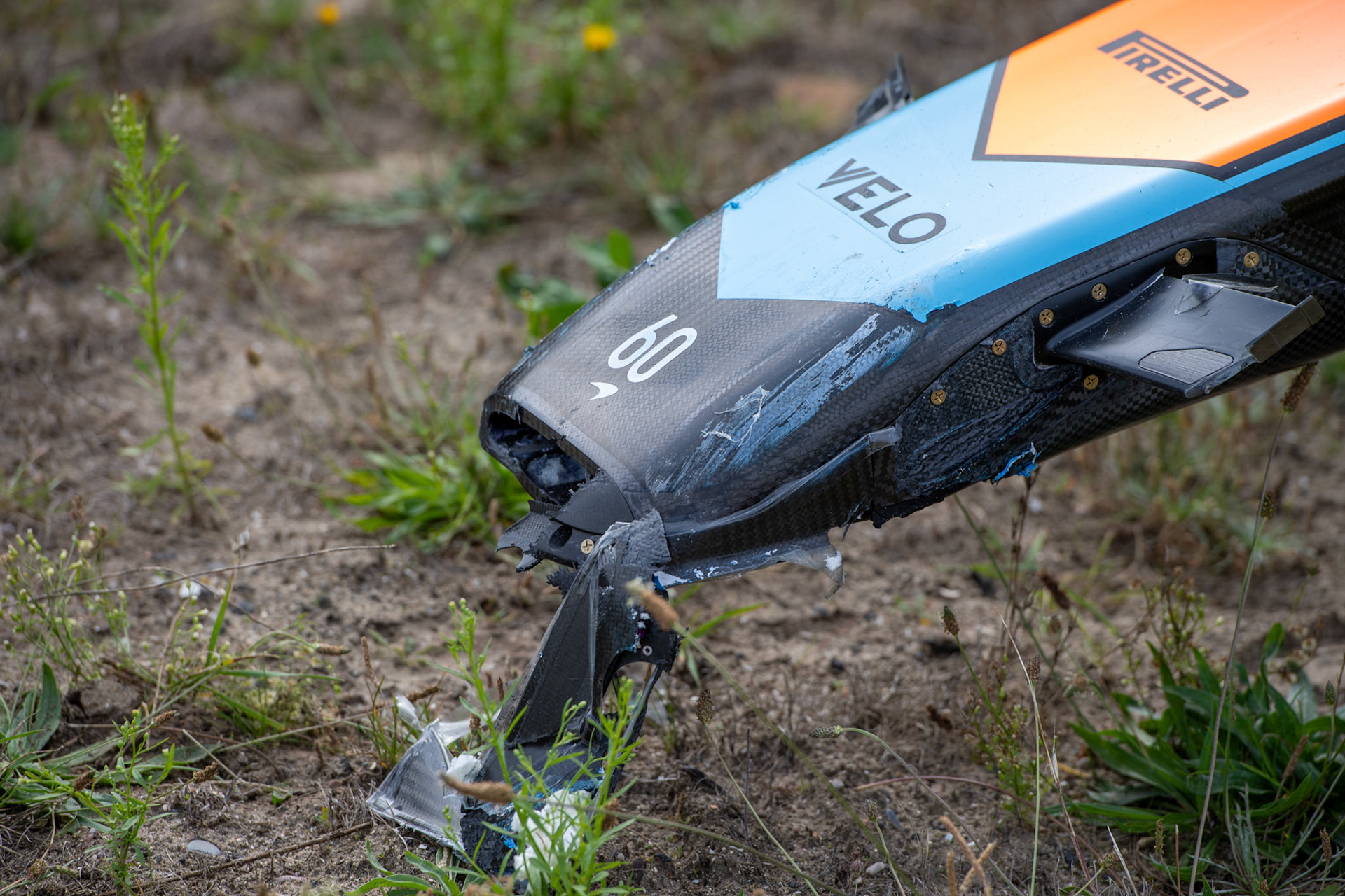 Unfall zwischen Daniel Ricciardo und Oscar Piastri in FP2; Formel 1 GP Holland / Zandvoort. Freitag, 25.08.2023