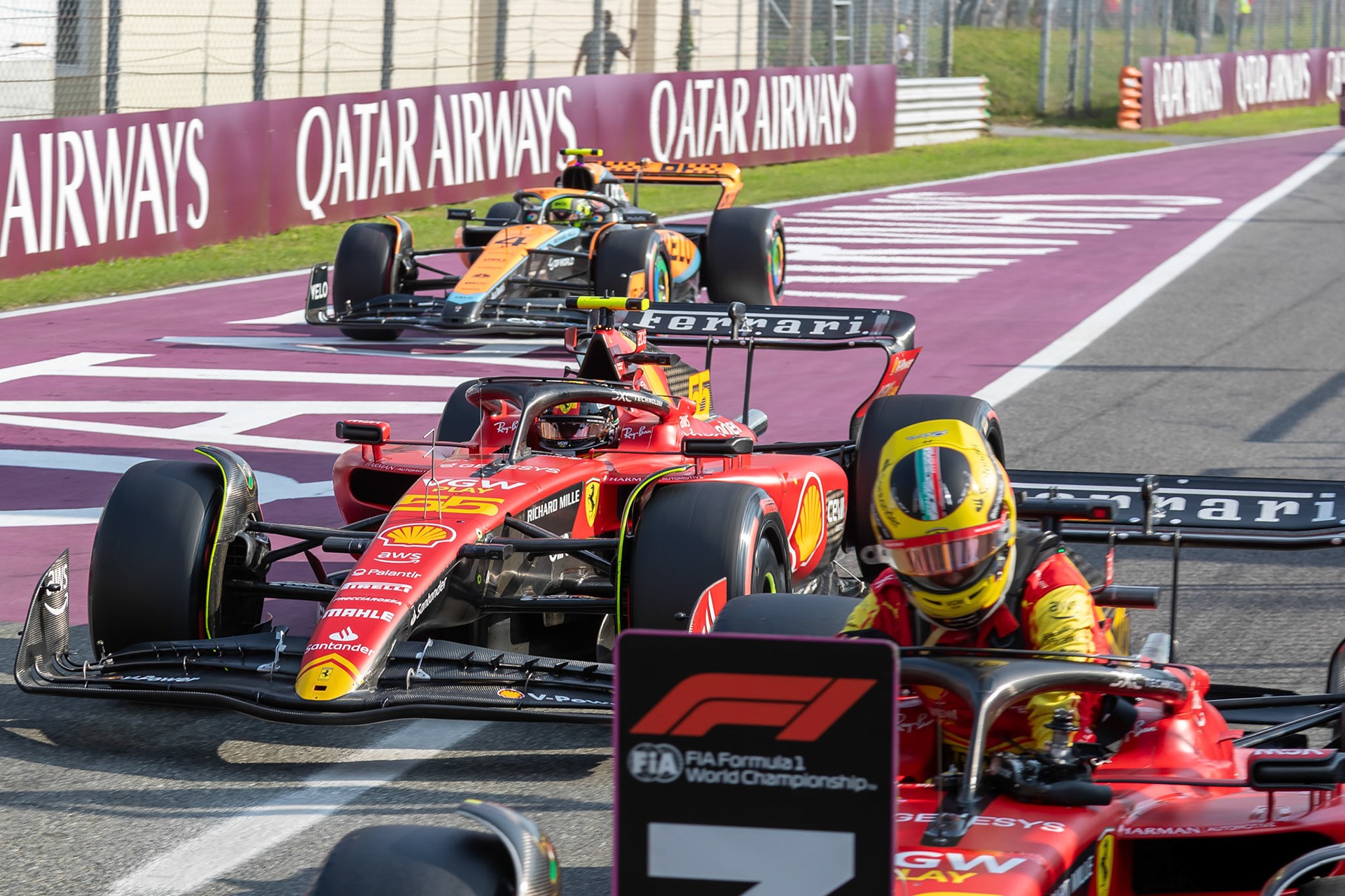 Carlos Sainz (ESP) Scuderia Ferrari; Formel 1 GP Italien / Monza. Samstag, 02.09.2023
