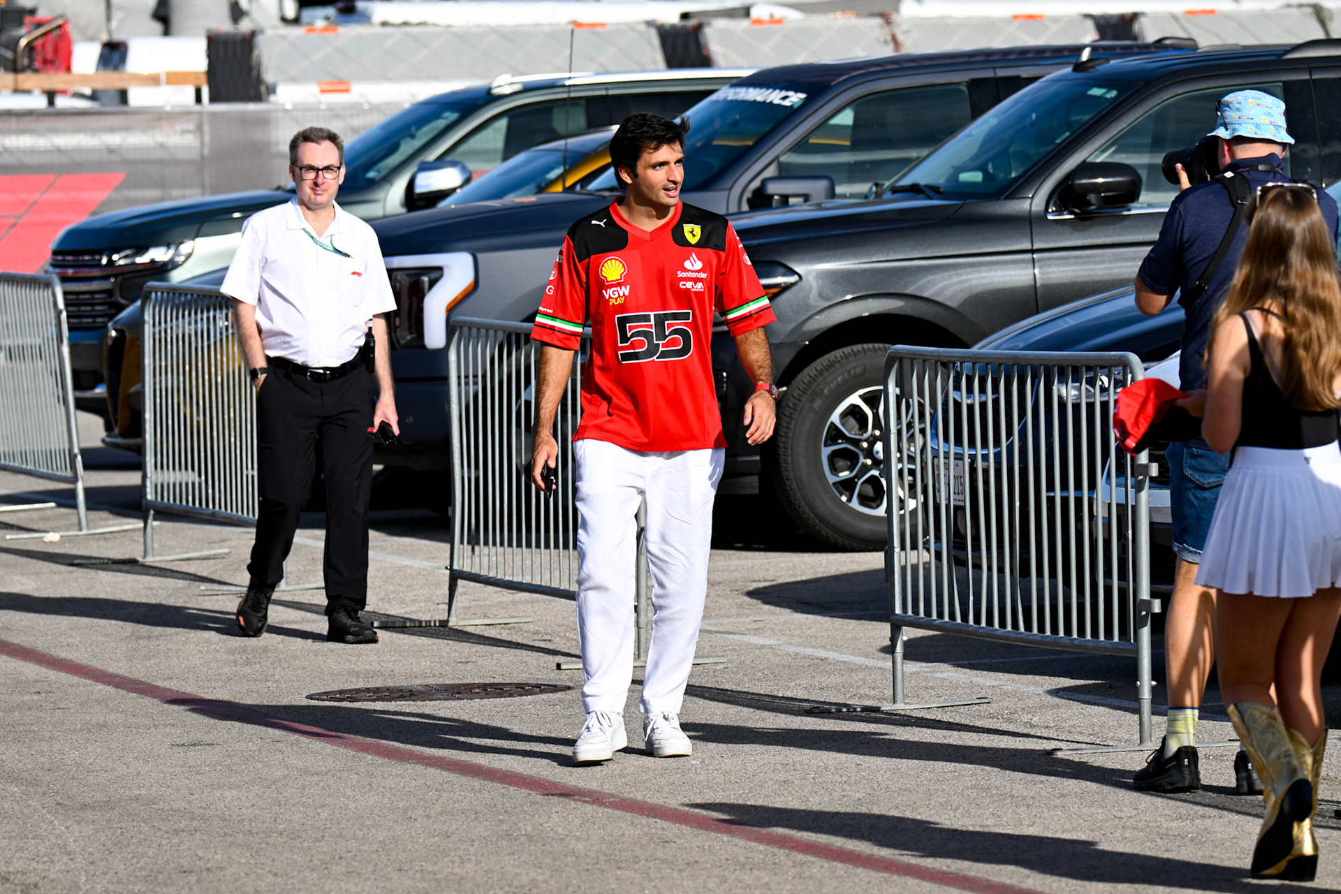 Carlos Sainz (ESP) Scuderia Ferrari; Formel 1 GP USA Austin Texas. Samstag 21.10.2023