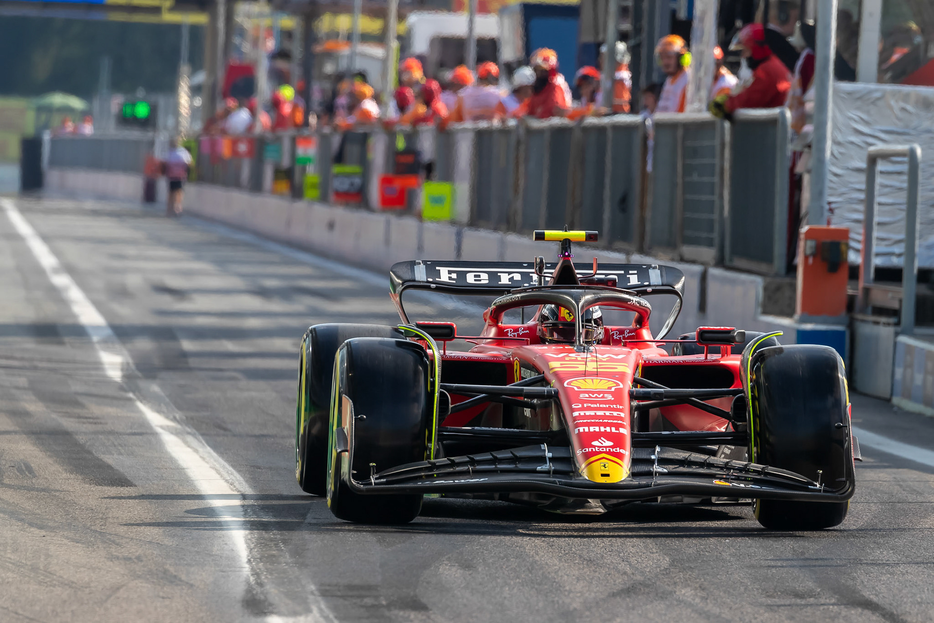 Carlos Sainz (ESP) Scuderia Ferrari; Formel 1 GP Italien / Monza. Samstag, 02.09.2023