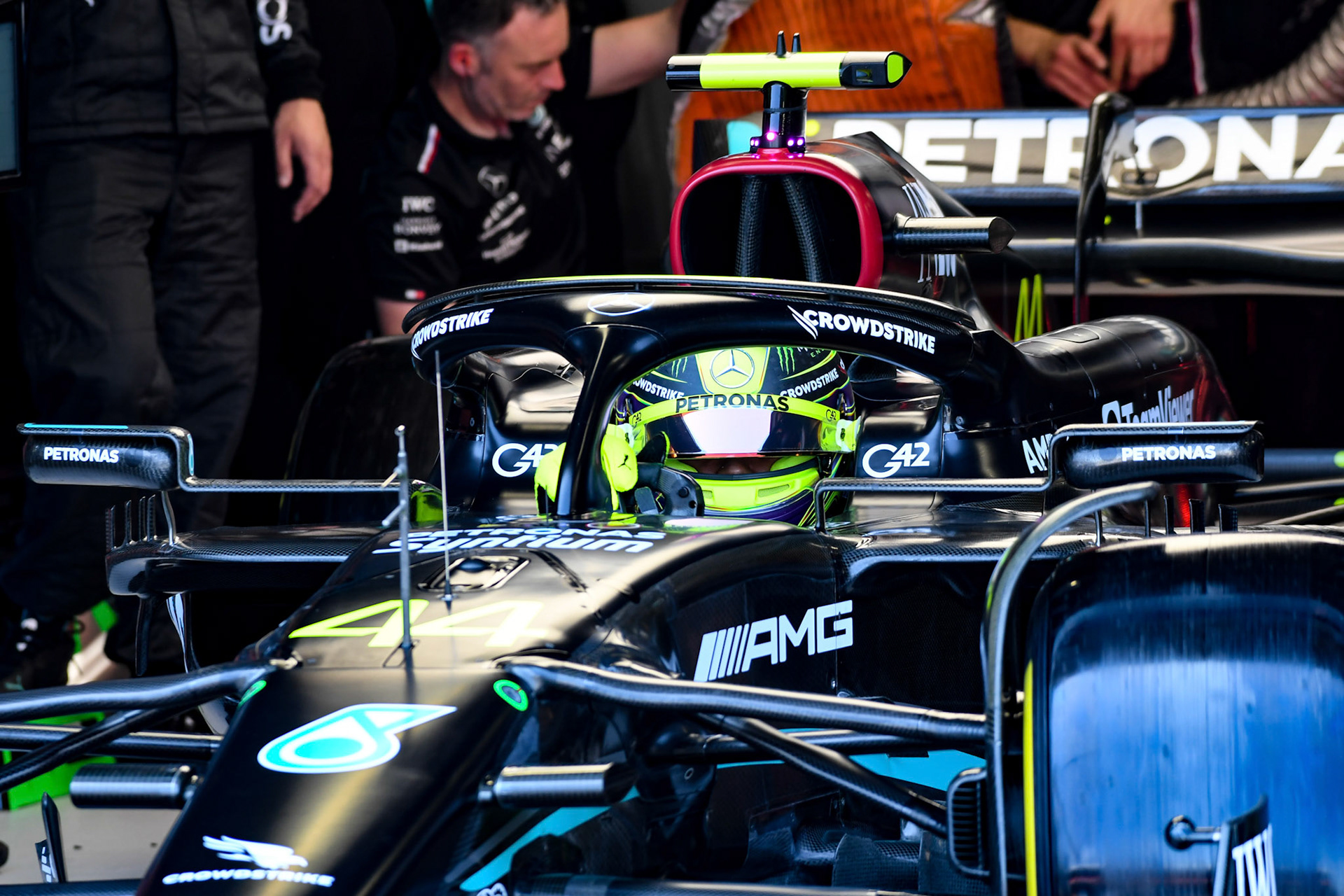 Lewis Hamilton (GBR) Mercedes AMG F1 Team; Formel 1 GP Monaco. Freitag 26.05.2023