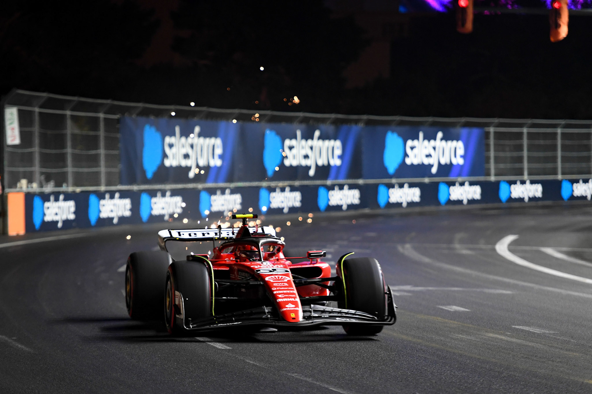 Carlos Sainz (ESP) Scuderia Ferrari; Formel 1 GP USA Las Vegas. Samstag 18.11.2023