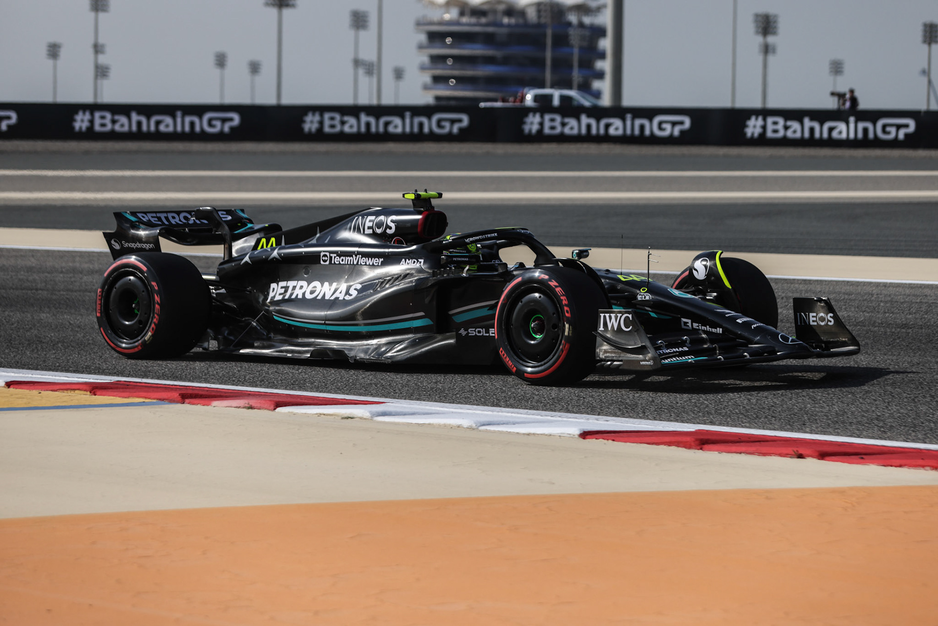 Lewis Hamilton (GBR) Mercedes AMG F1 Team; Formel 1 GP Bahrain. Samstag 04.03.2023