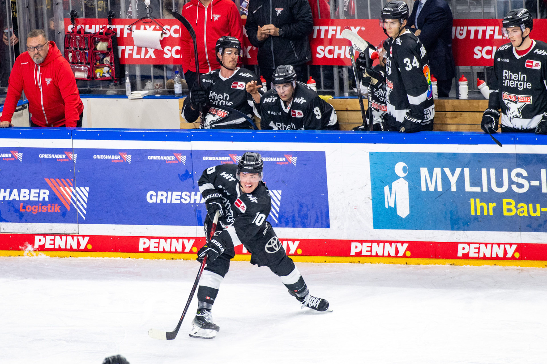 Justin Schuetz; DEL Kölner Haie - Bremerhaven Fischtown Pinguins, 01.11.2023