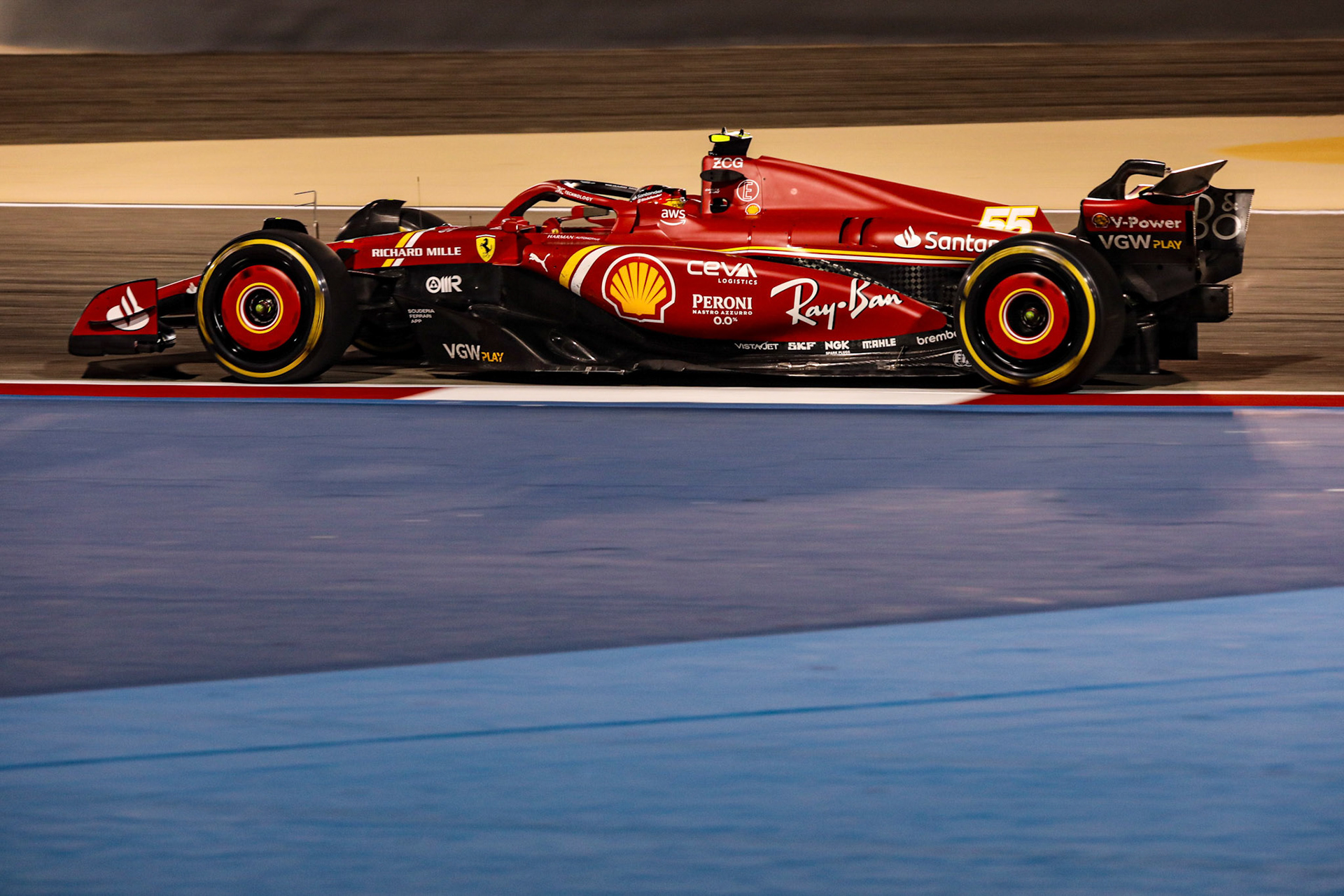 Carlos Sainz #55, Scuderia Ferrari; Formel 1 Pre-Season Tests Bahrain. Mittwoch, 21.02.2024