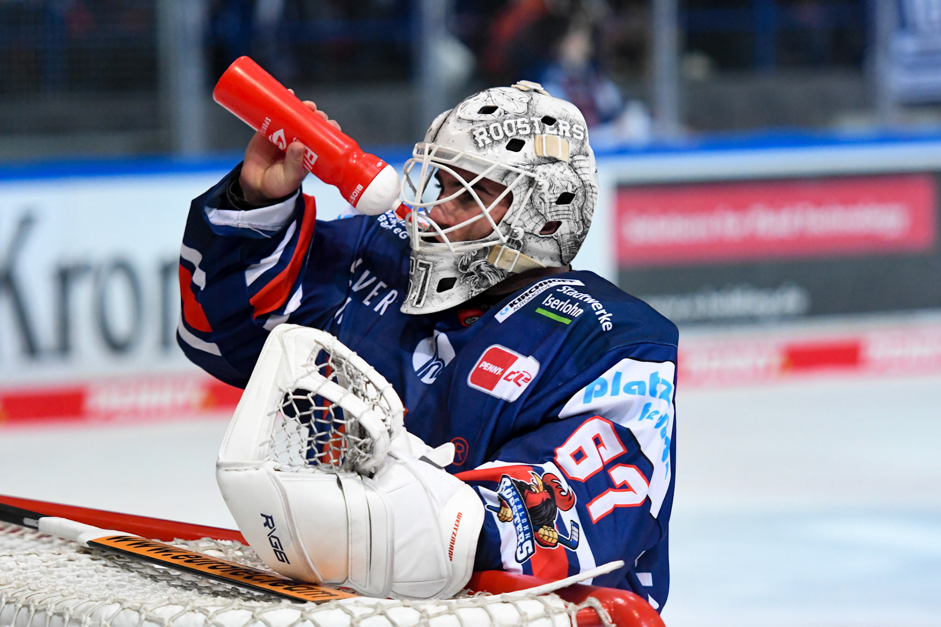 Hannibal Weitzmann 67; DEL Iserlohn Roosters - Nuernberg Ice Tigers 17.02.2023