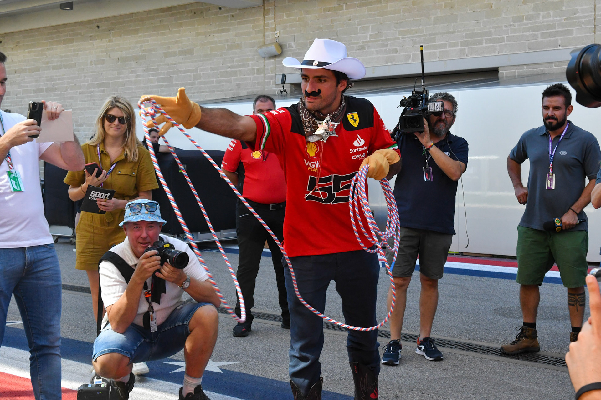 Carlos Sainz (ESP) Scuderia Ferrari; Formel 1 GP USA Austin Texas. Freitag 20.10.2023