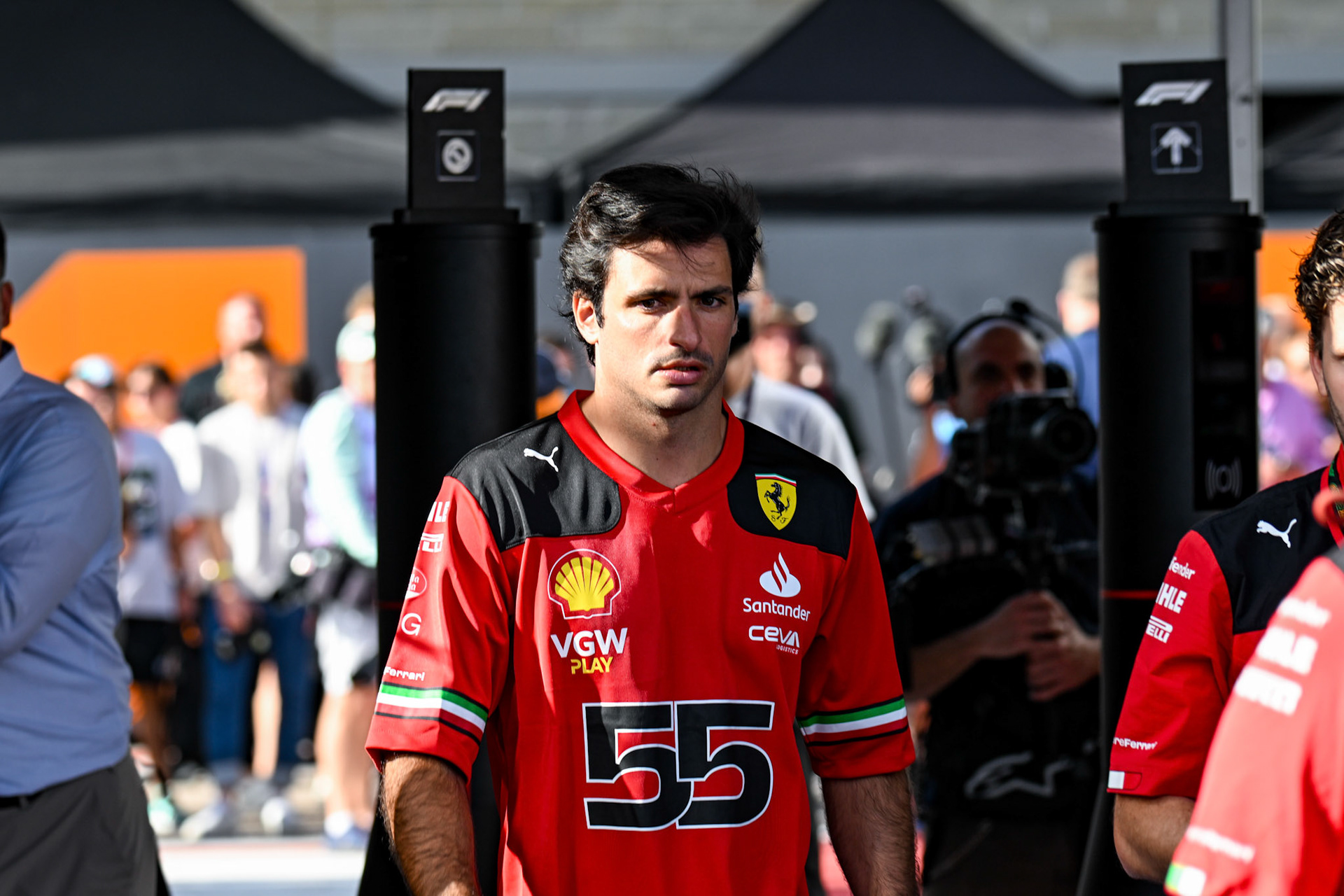 Carlos Sainz (ESP) Scuderia Ferrari; Formel 1 GP USA Austin Texas. Samstag 21.10.2023