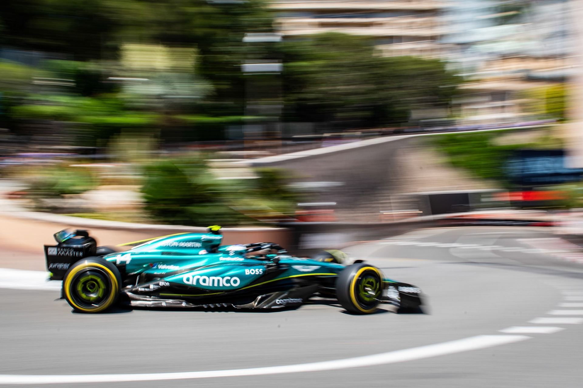 Fernando Alonso #14, Aston Martin Aramco F1 Team; Formel1 GP Monaco Samstag, 25.05.2024