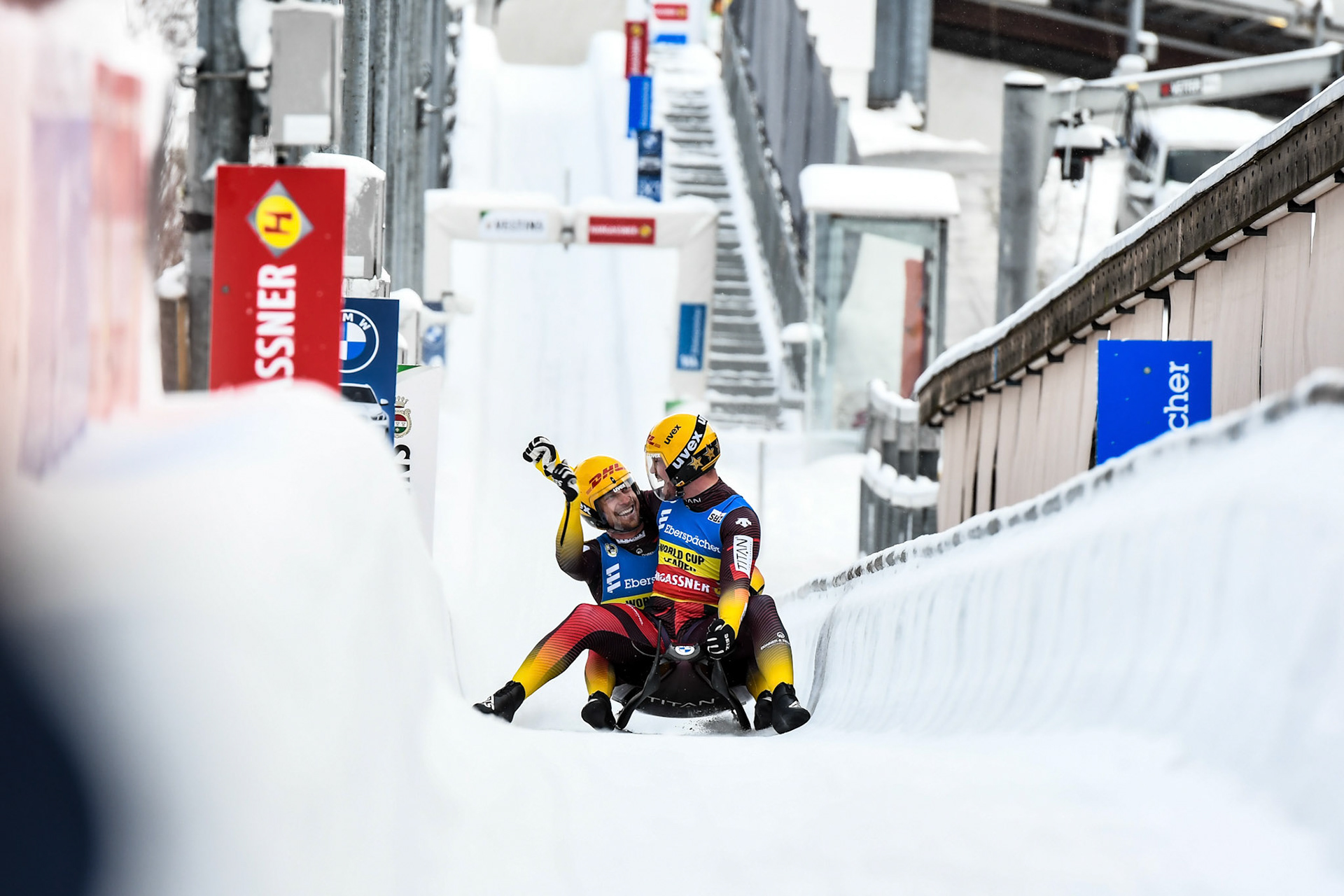 Tobias Wendl, Tobias Arlt, GER; Eberspächer Luge World Cup; Veltins Eisarena Winterberg 25.02.2023