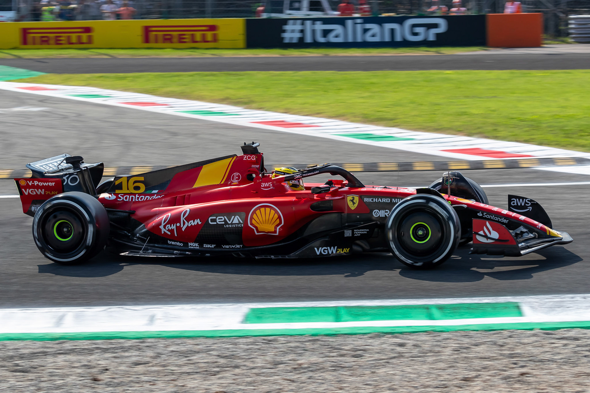 Charles Leclerc (MCO) Scuderia Ferrari;Formel 1 GP Italien / Monza. Samstag, 02.09.2023