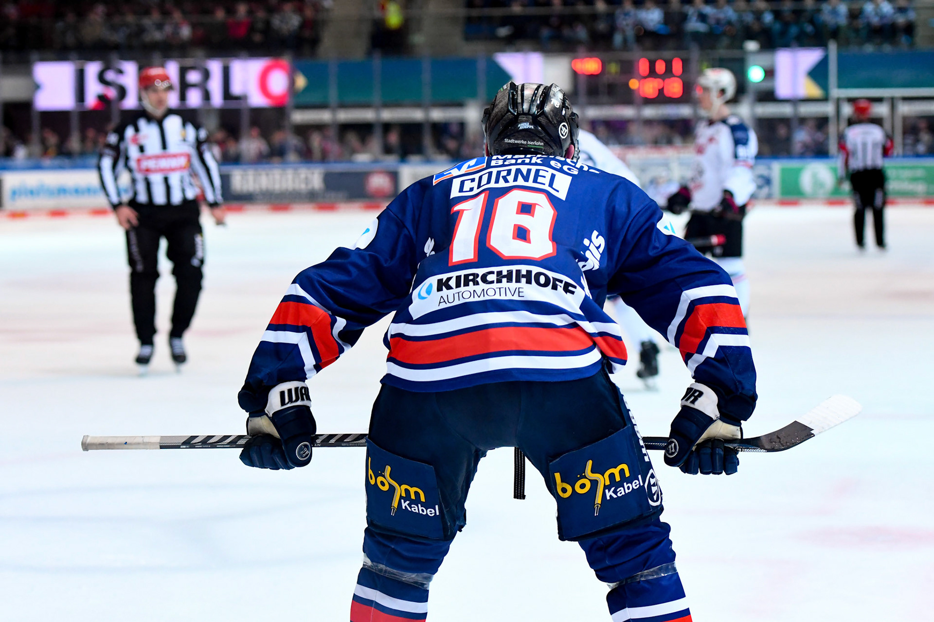 Eric Cornel 18; DEL Iserlohn Roosters - Nuernberg Ice Tigers 17.02.2023