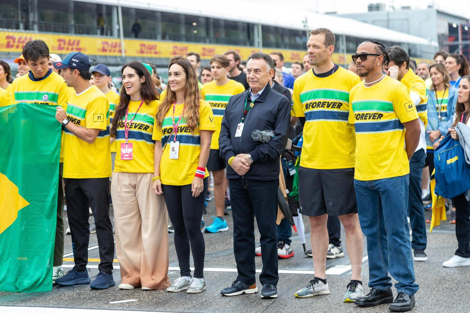 Alex Wurz, Lewis Hamilton #44, Mercedes-AMG Petronas F1 Team, #23, Sergio Perez #11, Oracle Red Bull Racing; F1 GP Imola / Italien Donnerstag, 16.05.2024