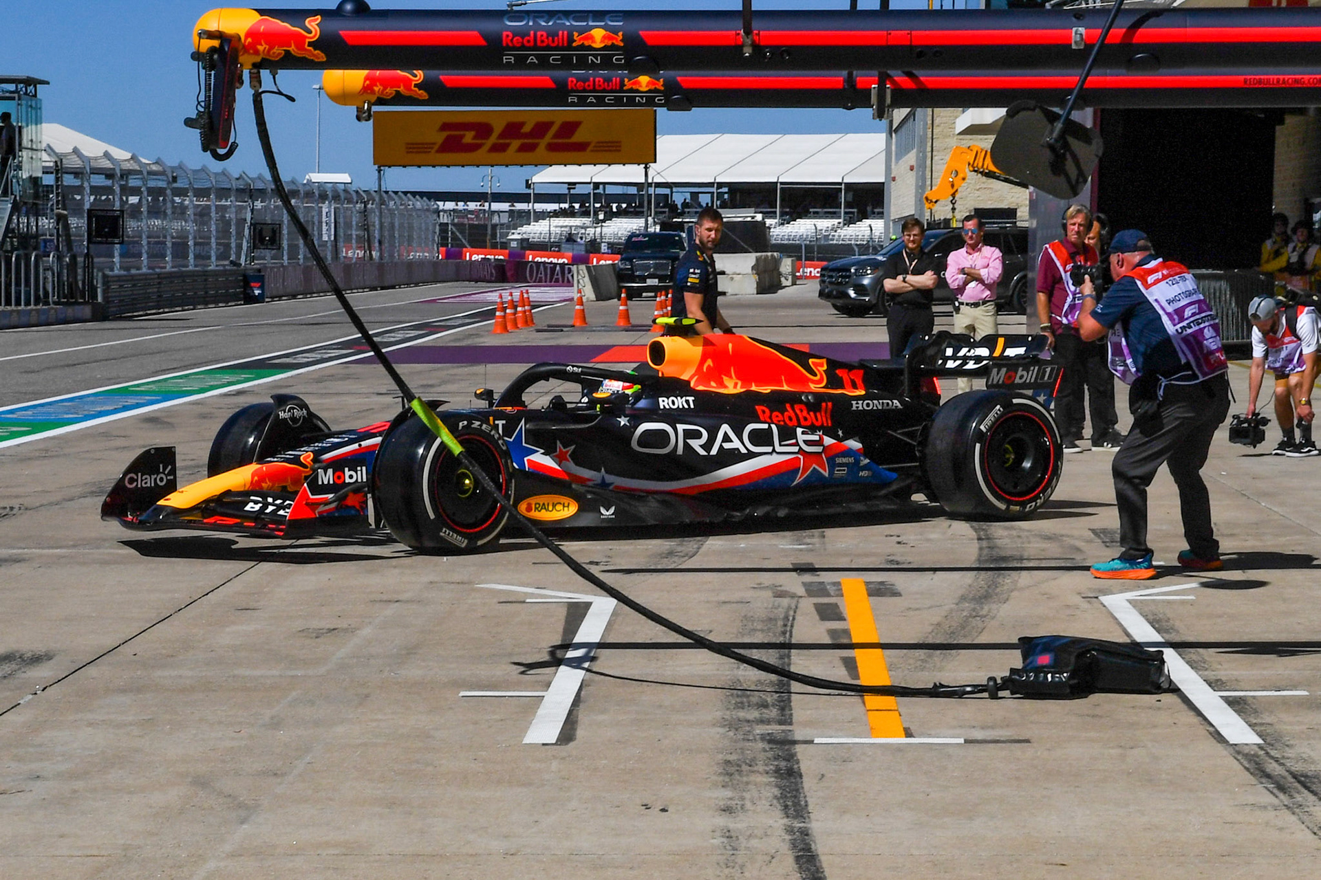 Sergio Perez (MEX) Red Bull Racing; Formel 1 GP USA Austin Texas. Samstag 21.10.2023