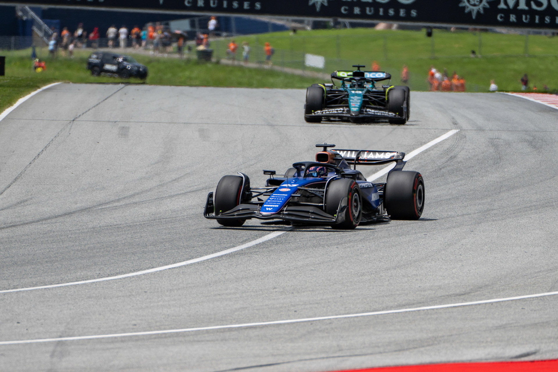 Alexander Albon #23, Williams Racing und Lance Stroll #18, Aston Martin Aramco F1 Team;Formel 1 GP Austria / Österreich. Freitag, 28.06.2024