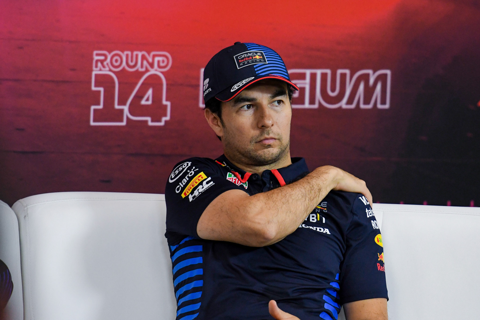Sergio Perez #11, Oracle Red Bull Racing in der Pressekonferenz;Formel 1 GP Spa / Belgien. Samstag, 27.07.2024